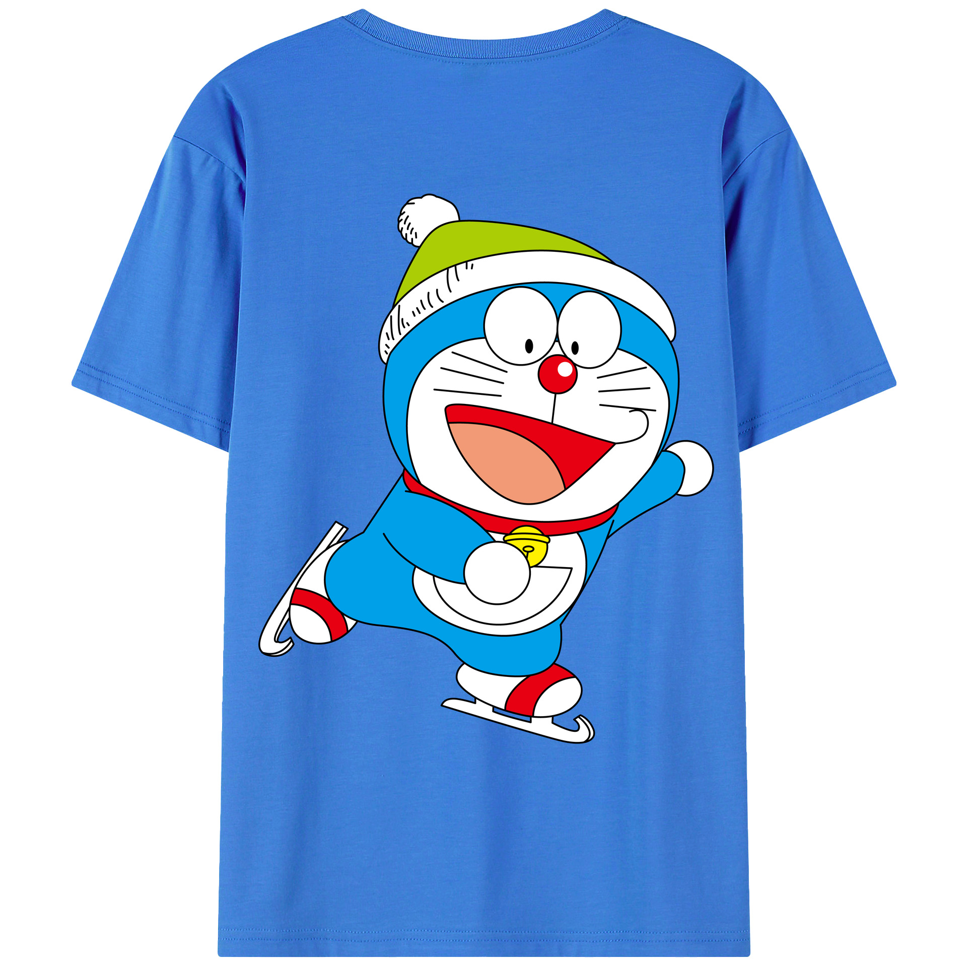 （画像用） ドラえもん Doraemon 綿100％ メンズ半袖Tシャツ（バックプリント） 通気性