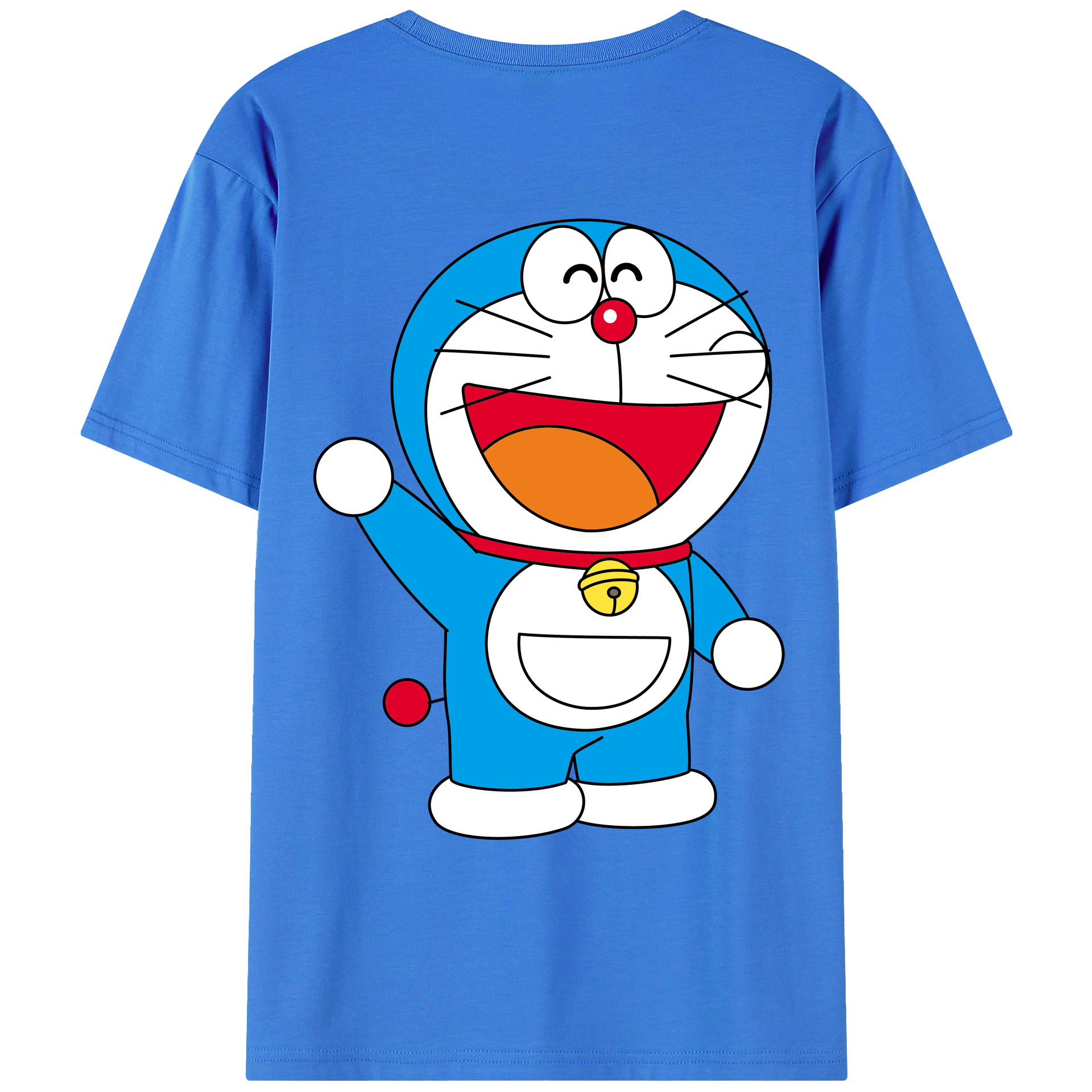 （画像用） ドラえもん Doraemon 綿100％ メンズ半袖Tシャツ（バックプリント） 通気性