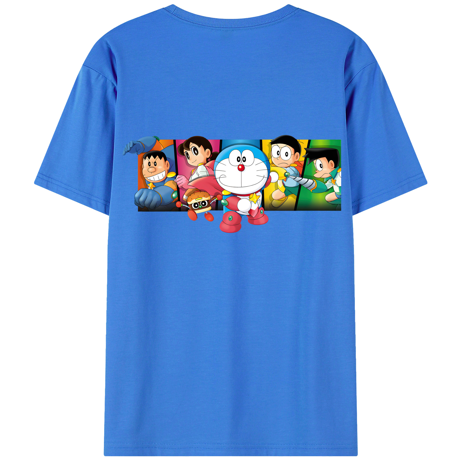 （画像用） ドラえもん Doraemon 綿100％ メンズ半袖Tシャツ（バックプリント） 通気性