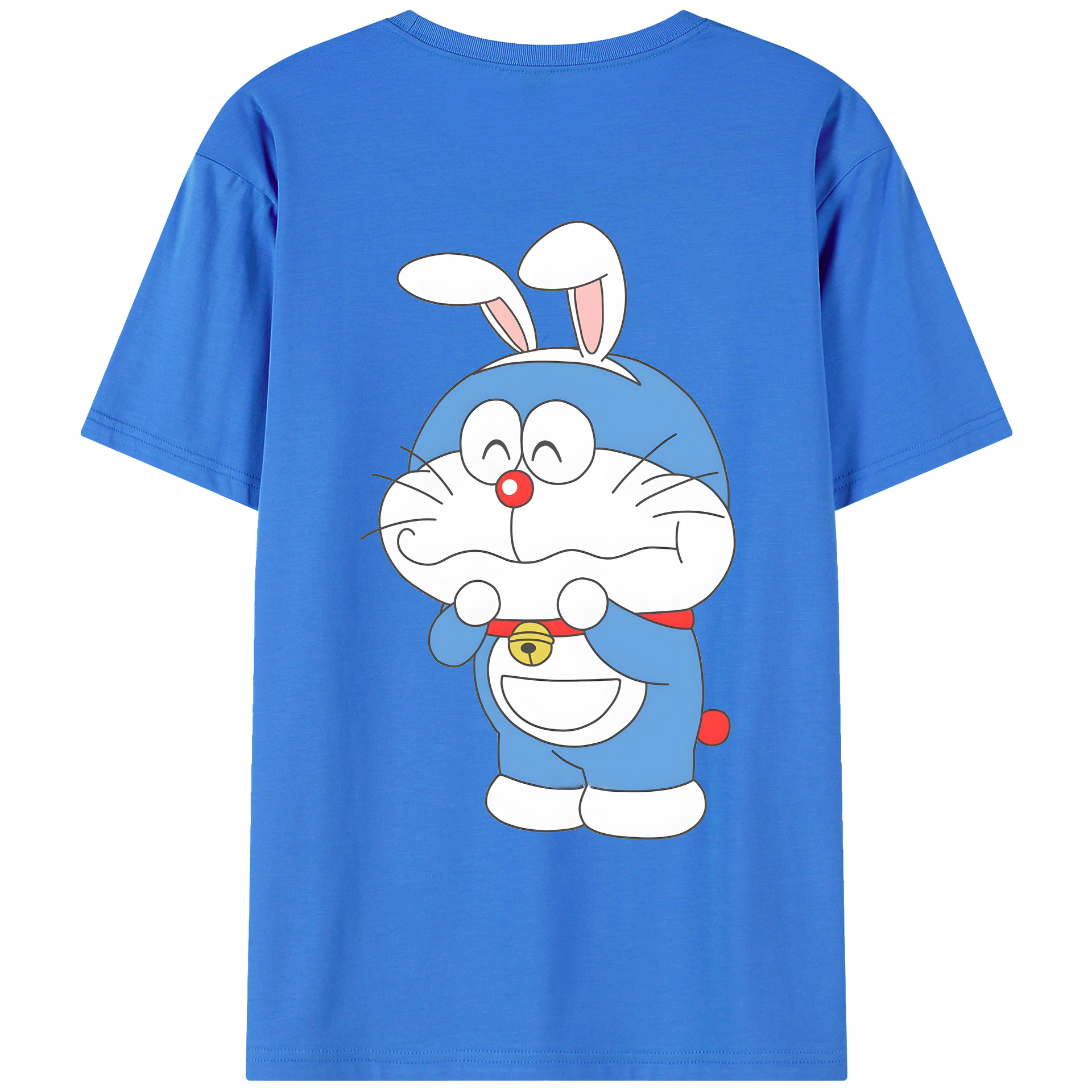 （画像用） ドラえもん Doraemon 綿100％ メンズ半袖Tシャツ（バックプリント） 通気性