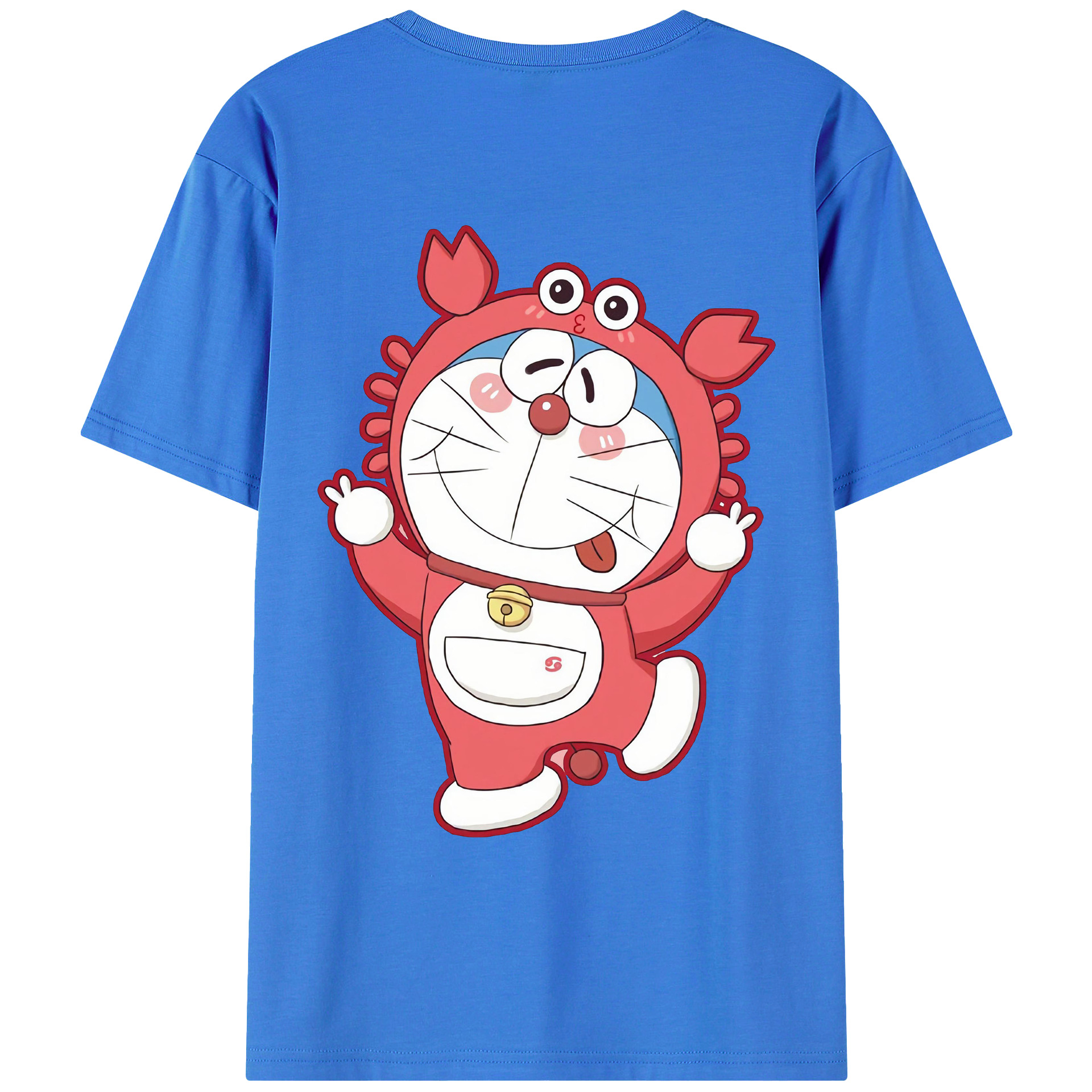 （画像用） ドラえもん Doraemon 綿100％ メンズ半袖Tシャツ（バックプリント） 通気性