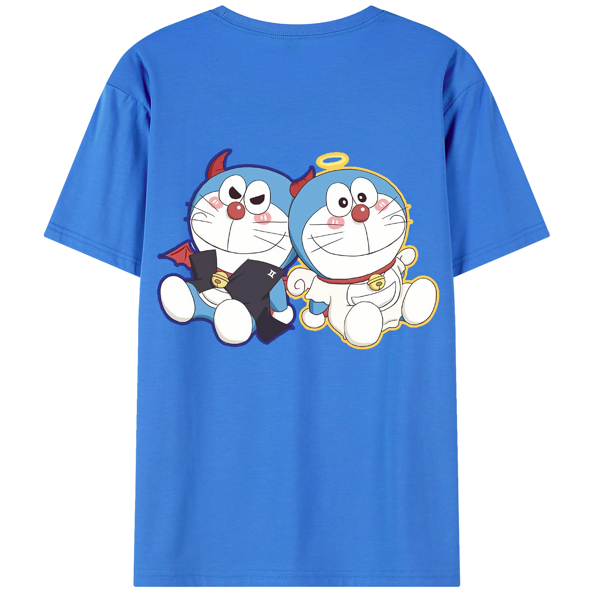 （画像用） ドラえもん Doraemon 綿100％ メンズ半袖Tシャツ（バックプリント） 通気性
