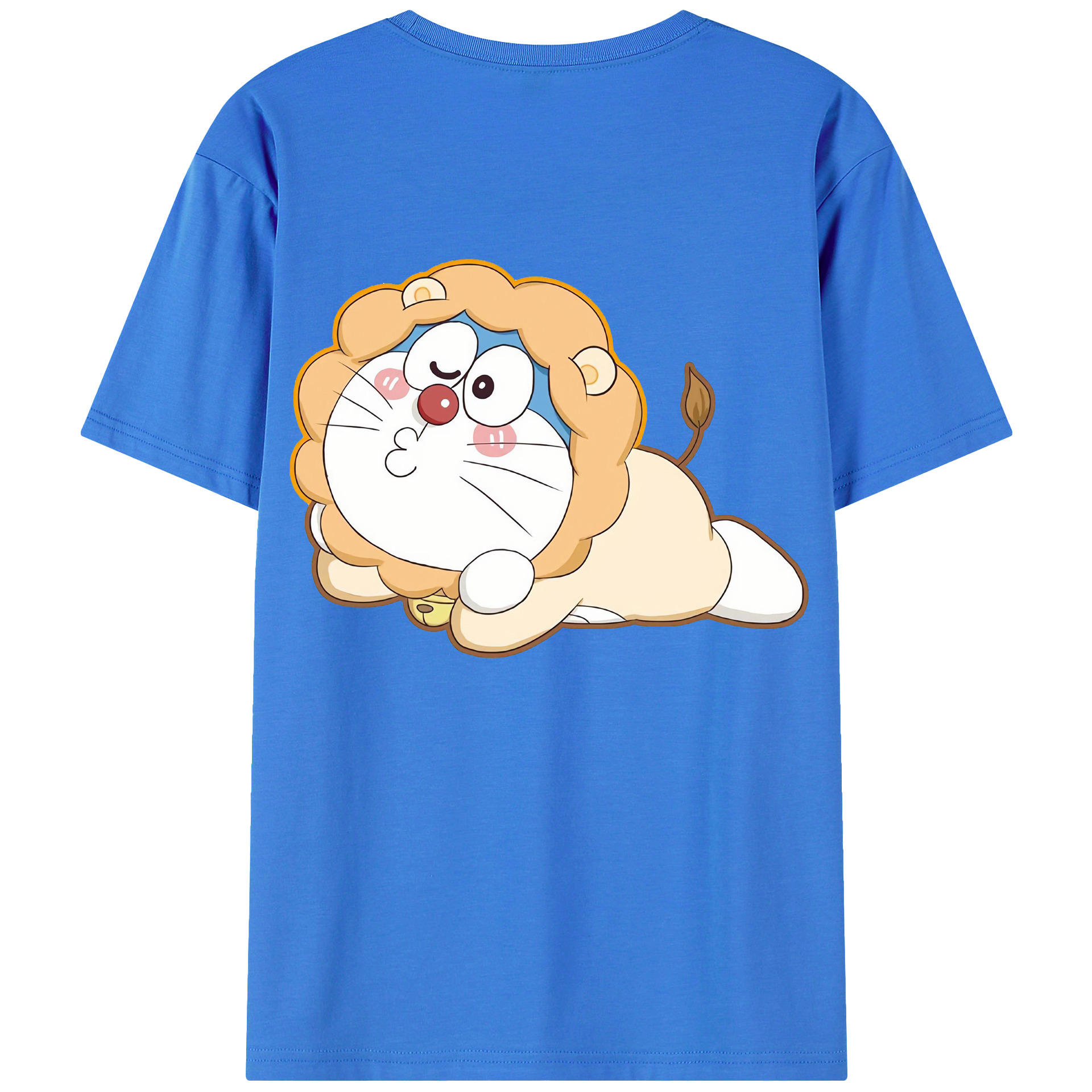 （画像用） ドラえもん Doraemon 綿100％ メンズ半袖Tシャツ（バックプリント） 通気性