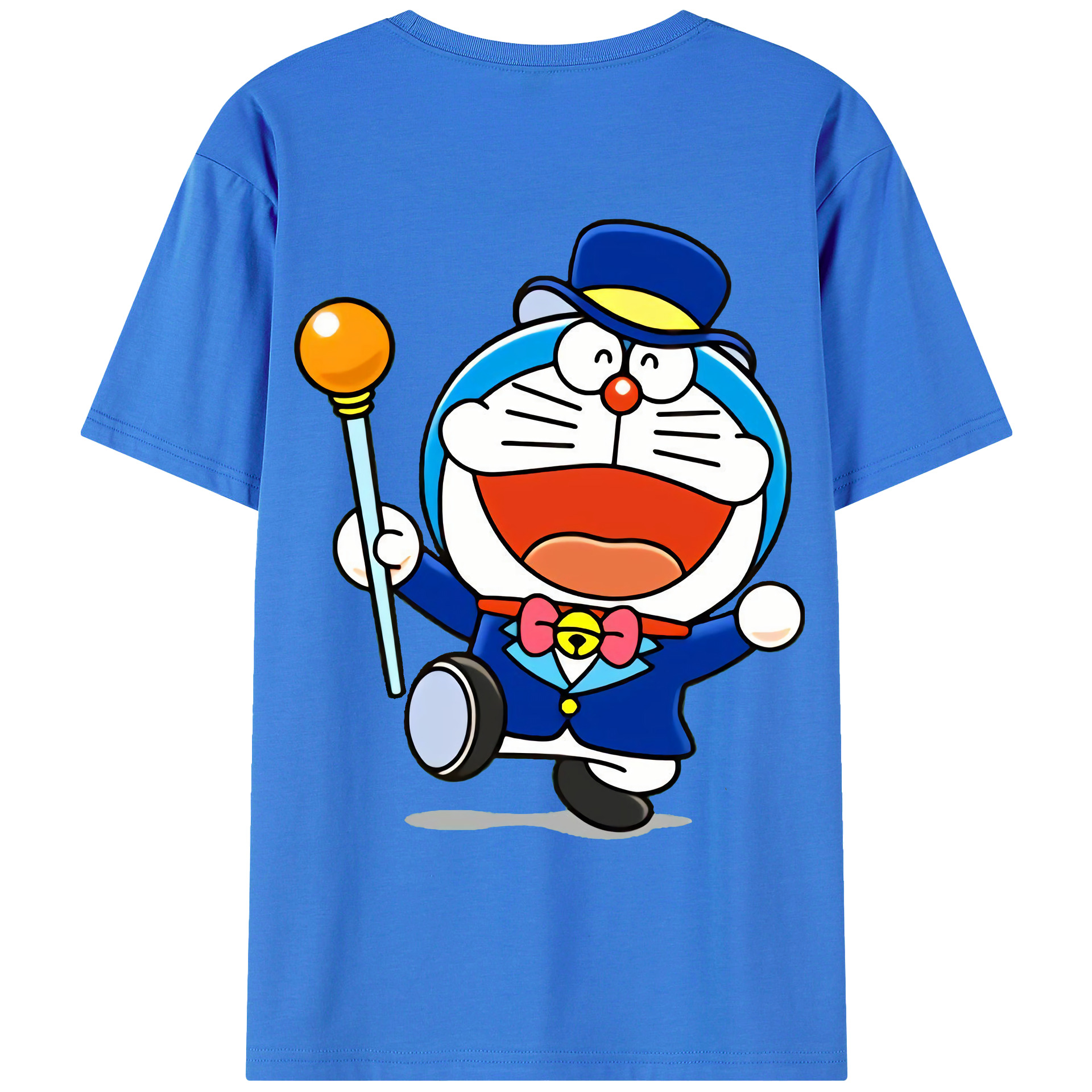 （画像用） ドラえもん Doraemon 綿100％ メンズ半袖Tシャツ（バックプリント） 通気性