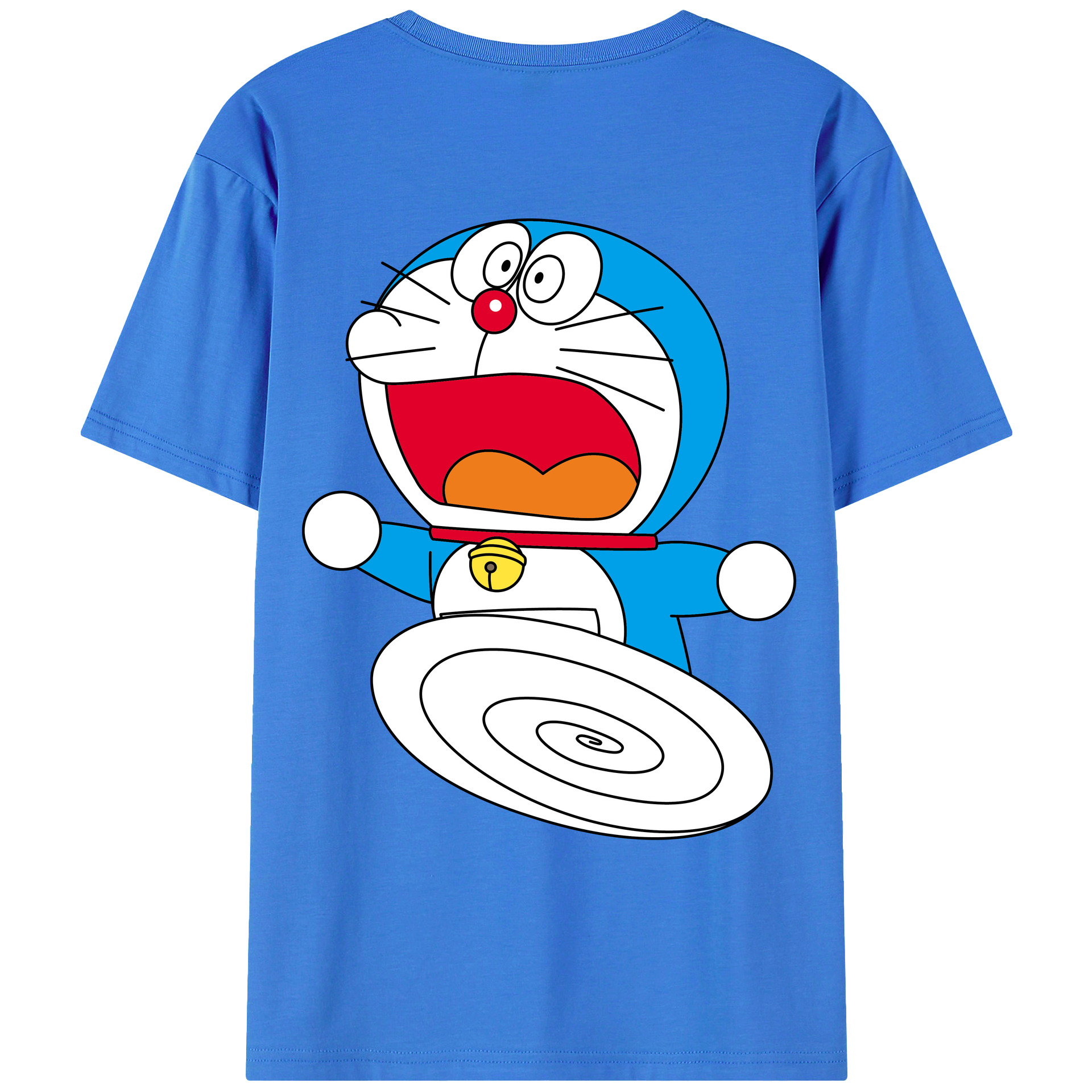 （画像用） ドラえもん Doraemon 綿100％ メンズ半袖Tシャツ（バックプリント） 通気性