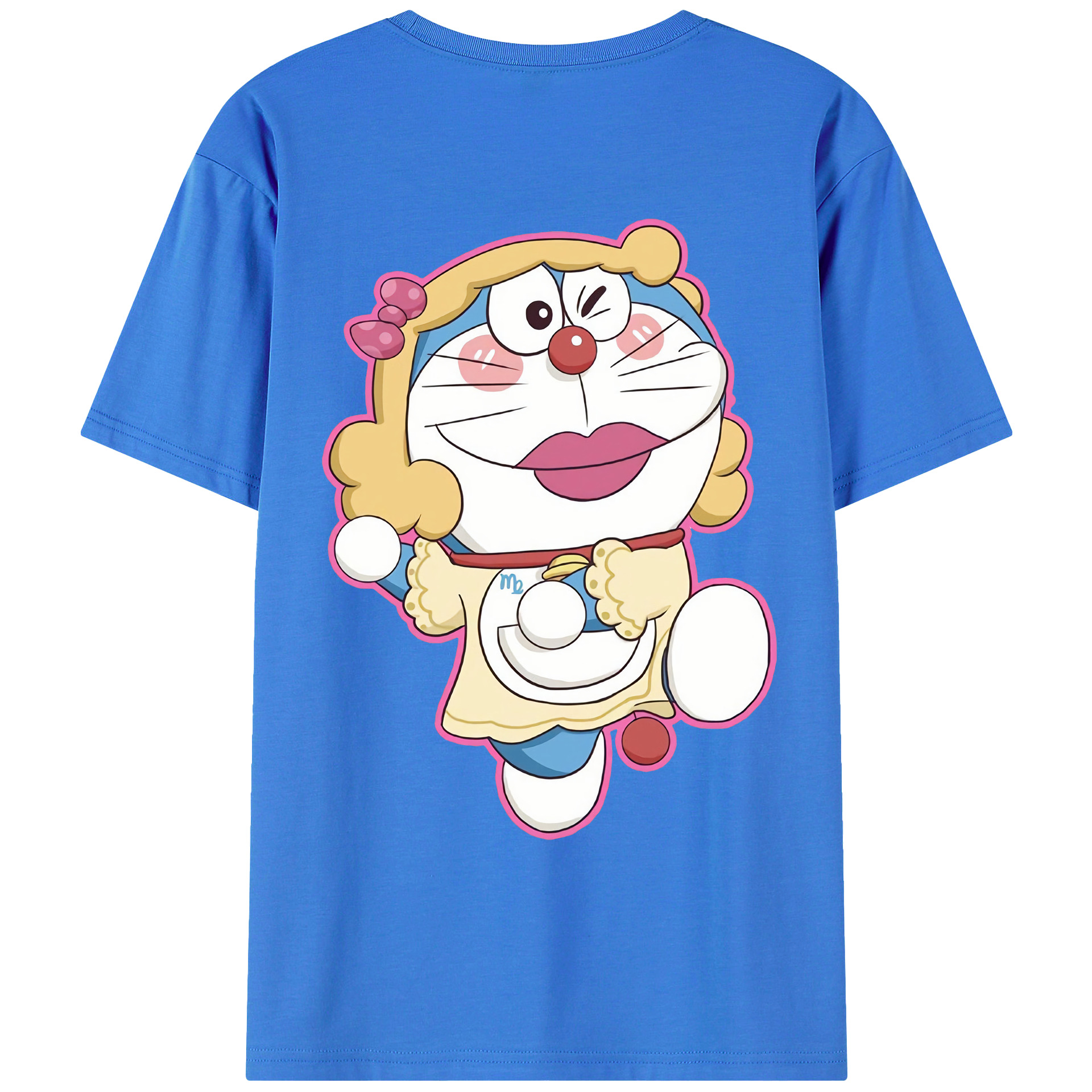 （画像用） ドラえもん Doraemon 綿100％ メンズ半袖Tシャツ（バックプリント） 通気性