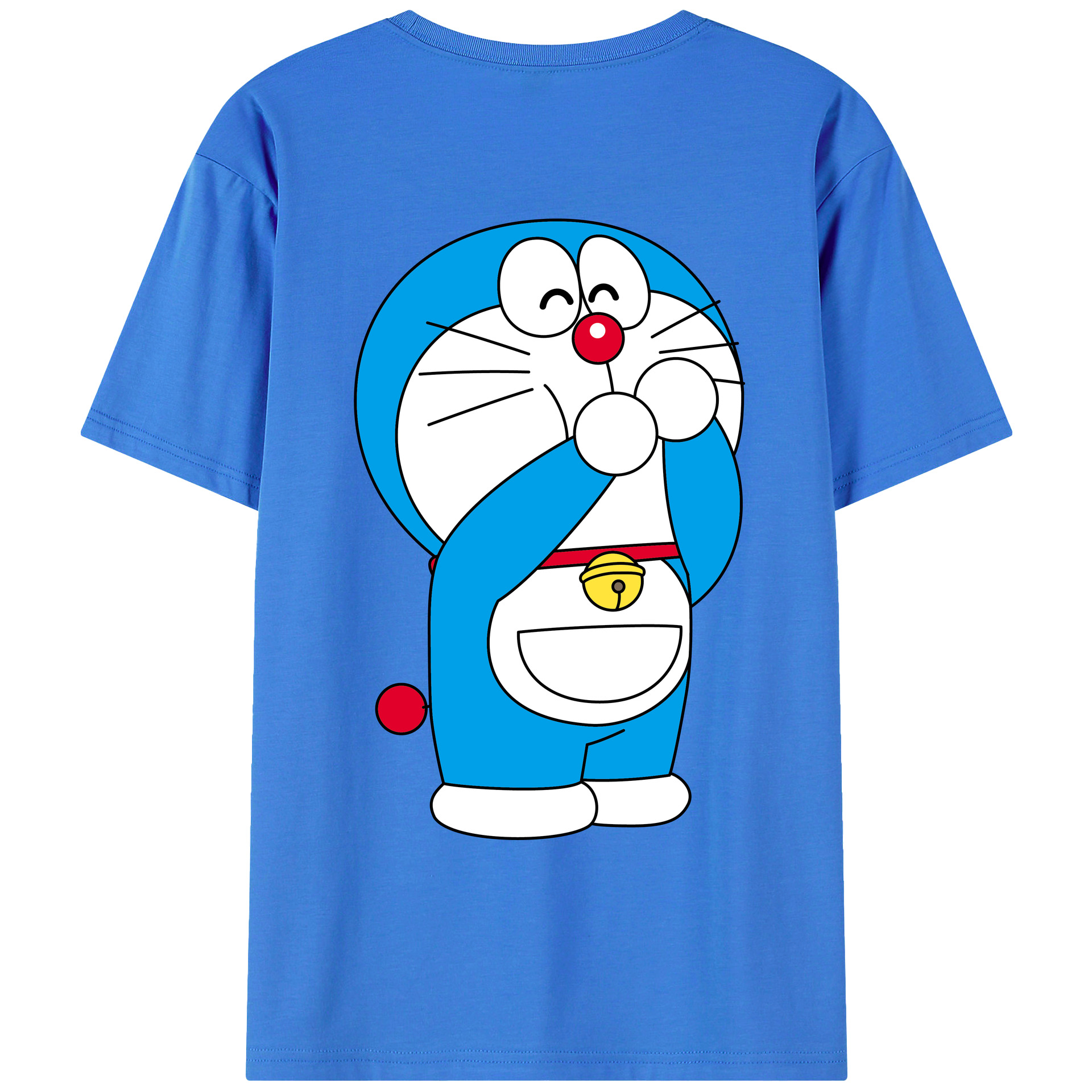 （画像用） ドラえもん Doraemon 綿100％ メンズ半袖Tシャツ（バックプリント） 通気性