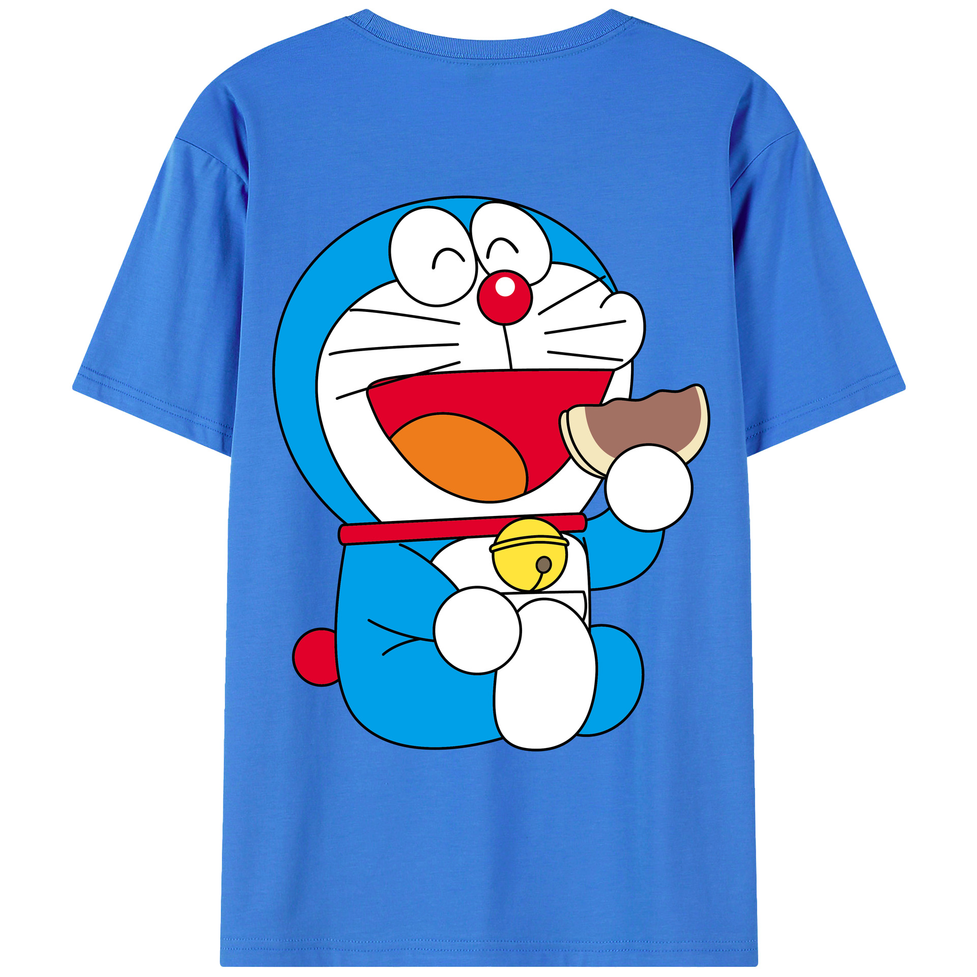 （画像用） ドラえもん Doraemon 綿100％ メンズ半袖Tシャツ（バックプリント） 通気性