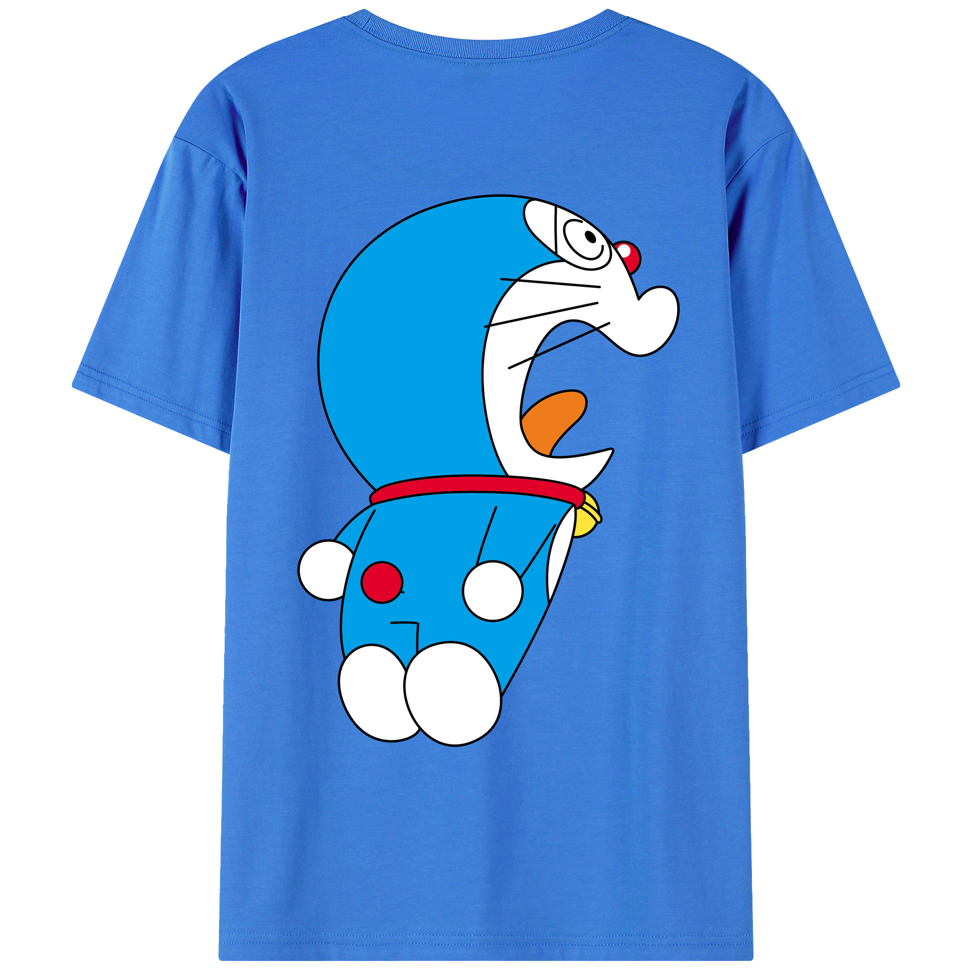 （画像用） ドラえもん Doraemon 綿100％ メンズ半袖Tシャツ（バックプリント） 通気性