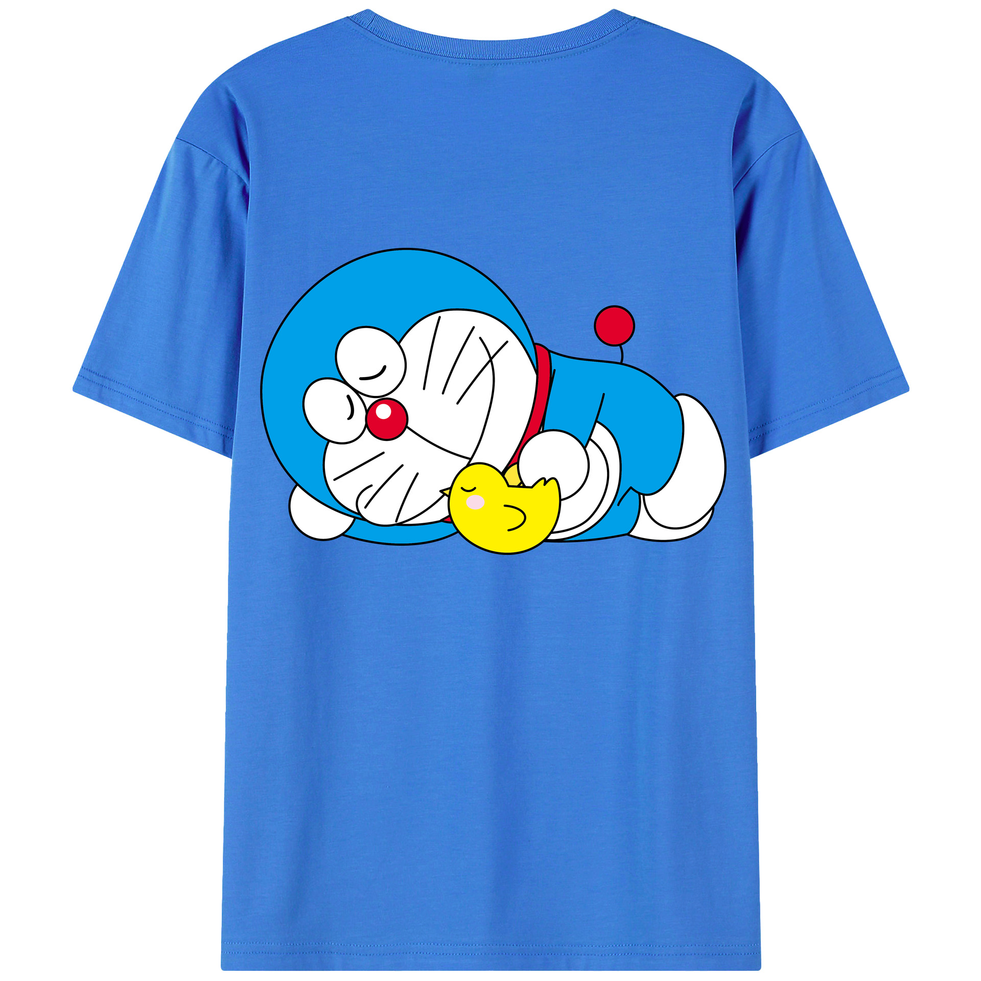 （画像用） ドラえもん Doraemon 綿100％ メンズ半袖Tシャツ（バックプリント） 通気性