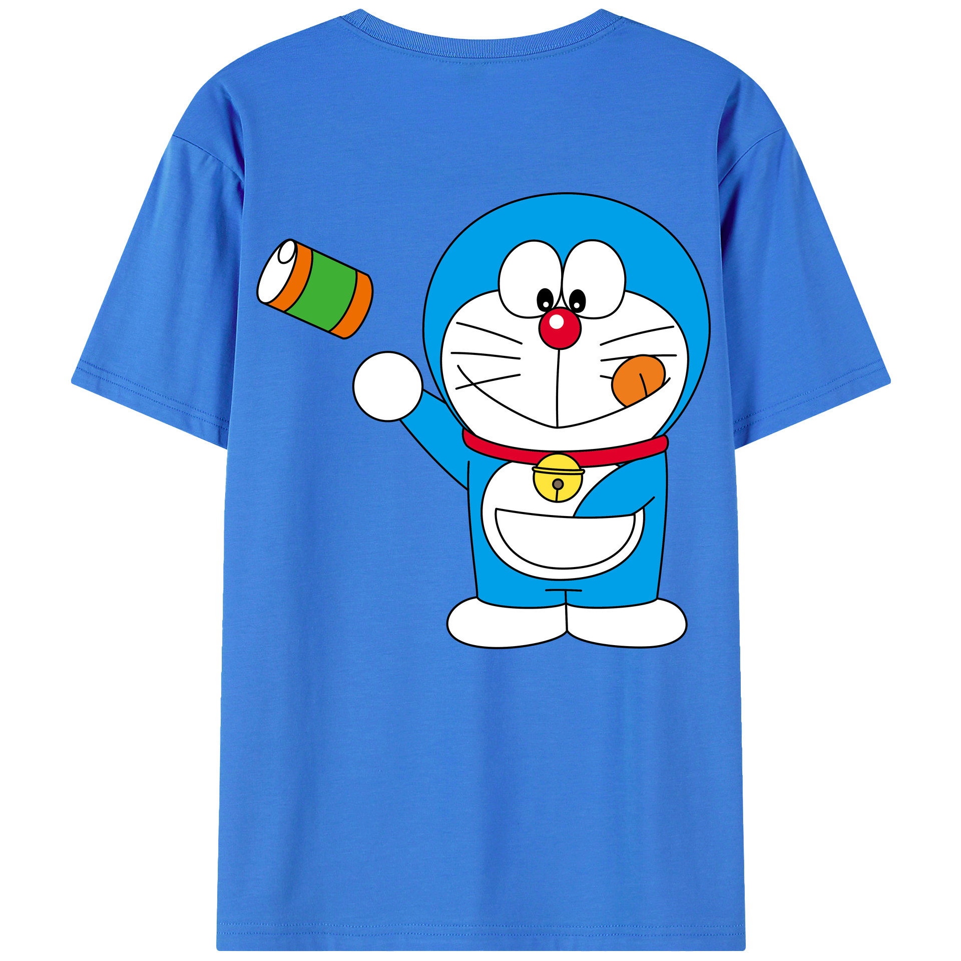 （画像用） ドラえもん Doraemon 綿100％ メンズ半袖Tシャツ（バックプリント） 通気性