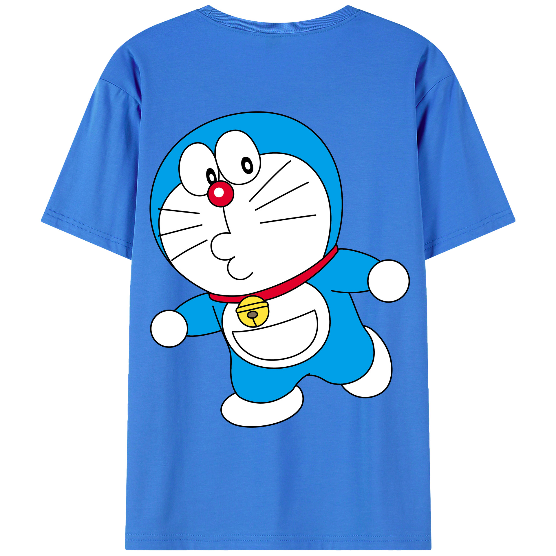 （画像用） ドラえもん Doraemon 綿100％ メンズ半袖Tシャツ（バックプリント） 通気性