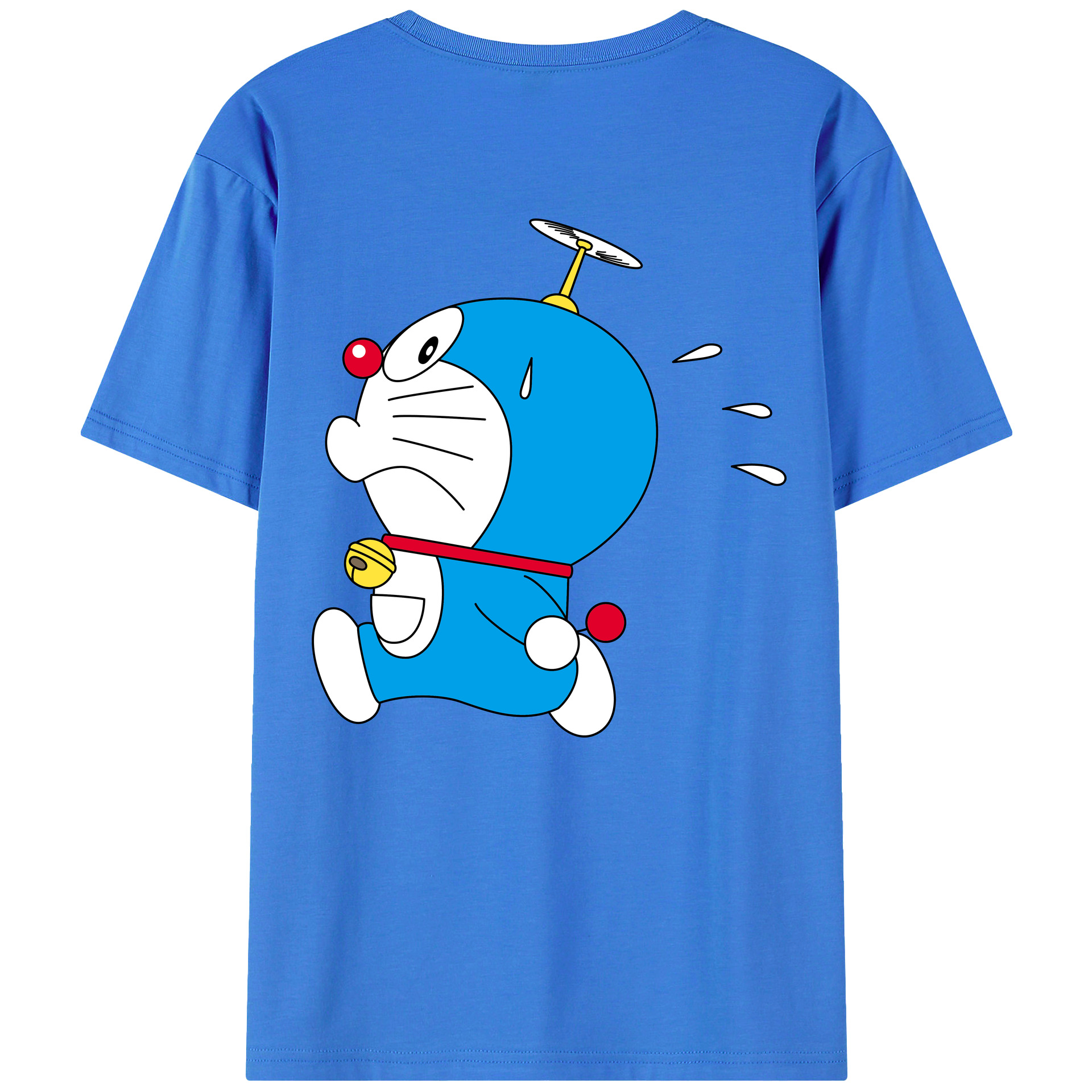 （画像用） ドラえもん Doraemon 綿100％ メンズ半袖Tシャツ（バックプリント） 通気性