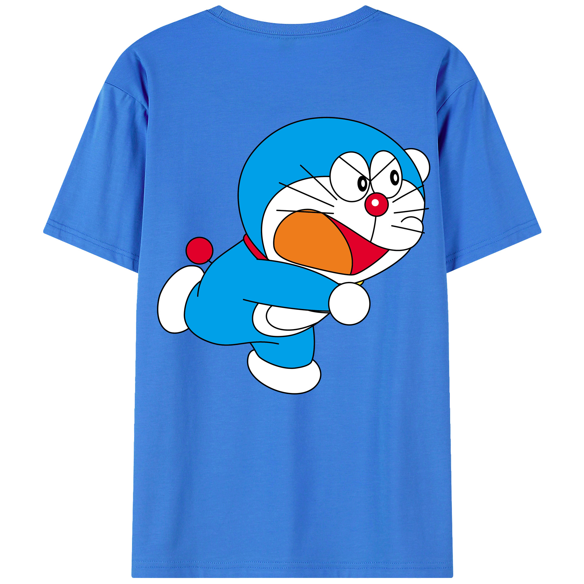 （画像用） ドラえもん Doraemon 綿100％ メンズ半袖Tシャツ（バックプリント） 通気性