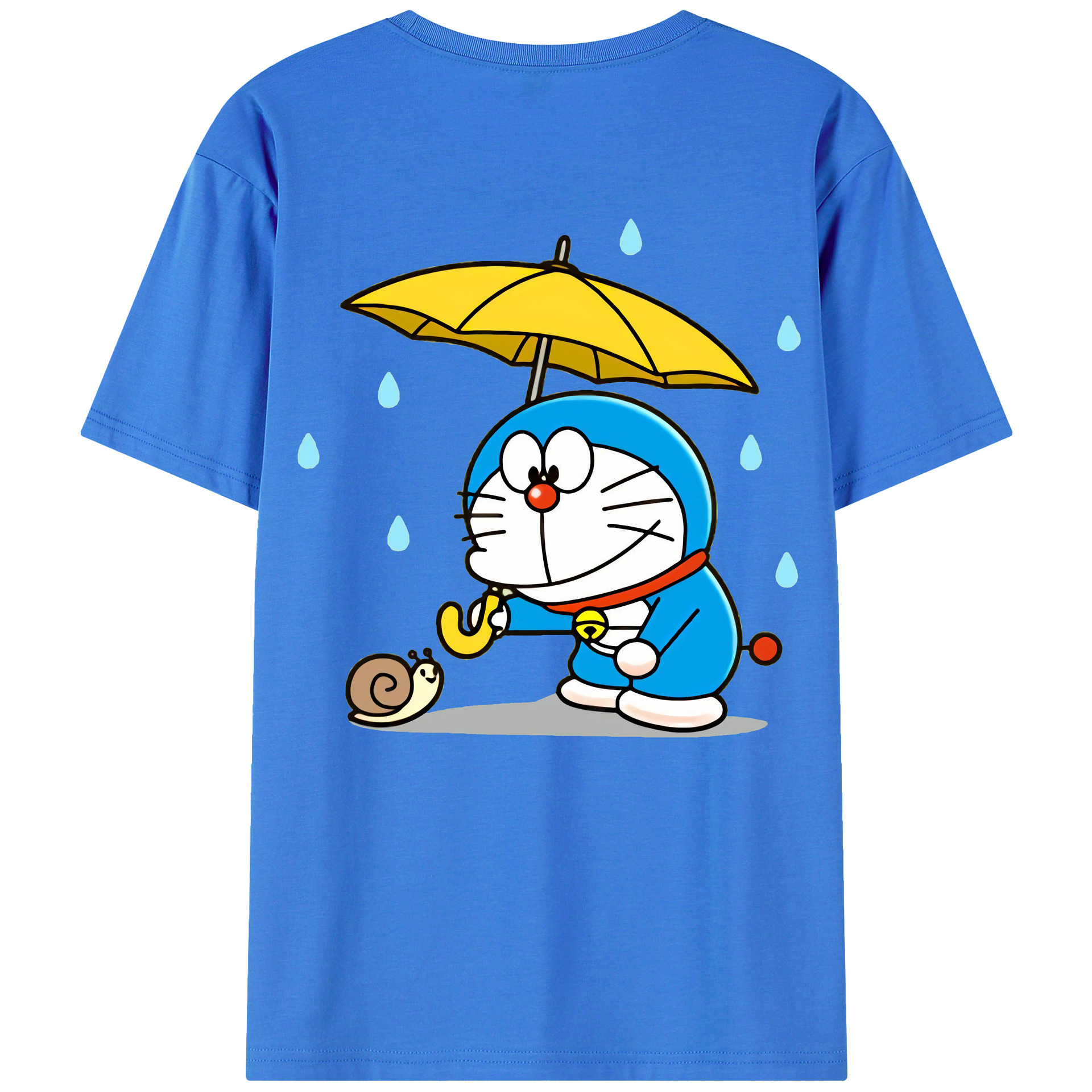 （画像用） ドラえもん Doraemon 綿100％ メンズ半袖Tシャツ（バックプリント） 通気性