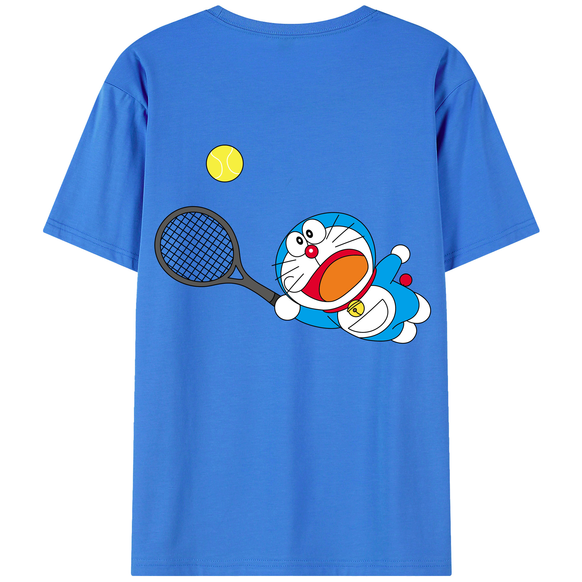 （画像用） ドラえもん Doraemon 綿100％ メンズ半袖Tシャツ（バックプリント） 通気性