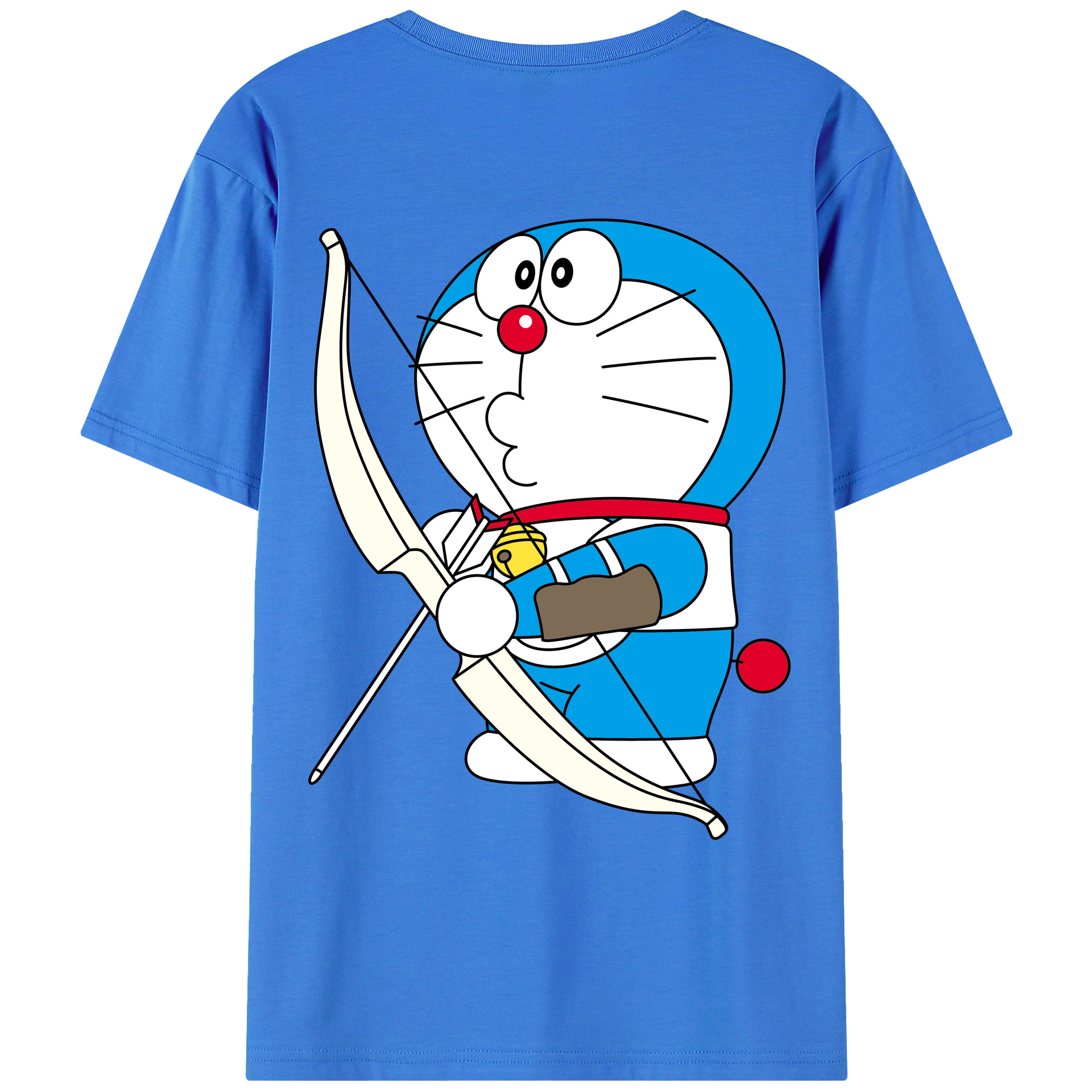 （画像用） ドラえもん Doraemon 綿100％ メンズ半袖Tシャツ（バックプリント） 通気性