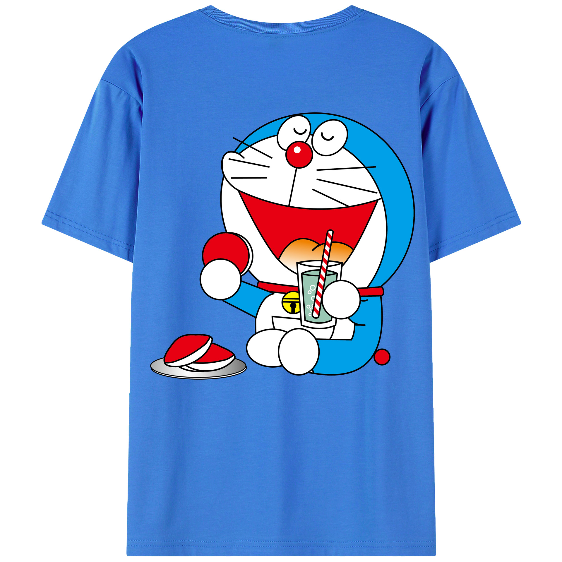 （画像用） ドラえもん Doraemon 綿100％ メンズ半袖Tシャツ（バックプリント） 通気性