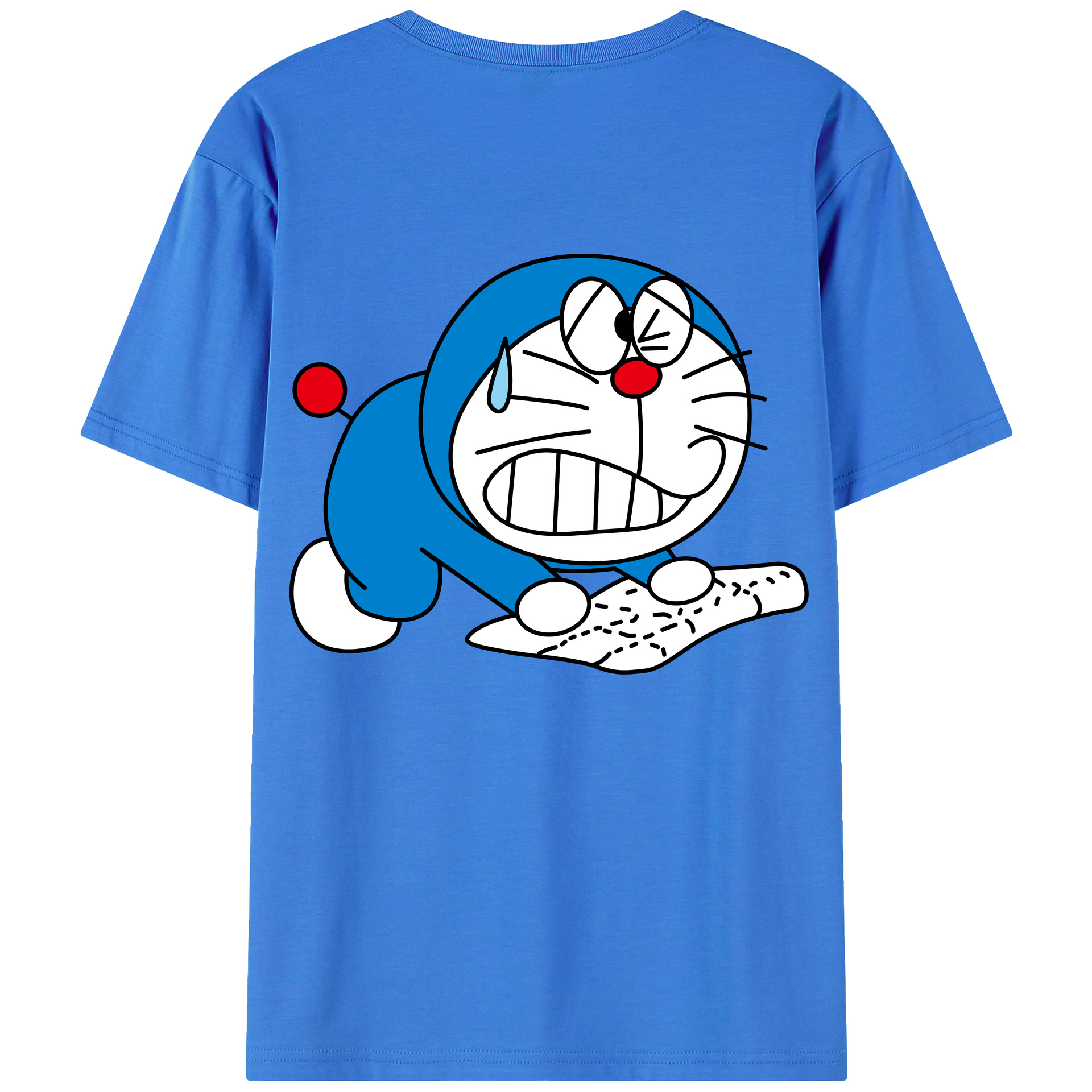（画像用） ドラえもん Doraemon 綿100％ メンズ半袖Tシャツ（バックプリント） 通気性