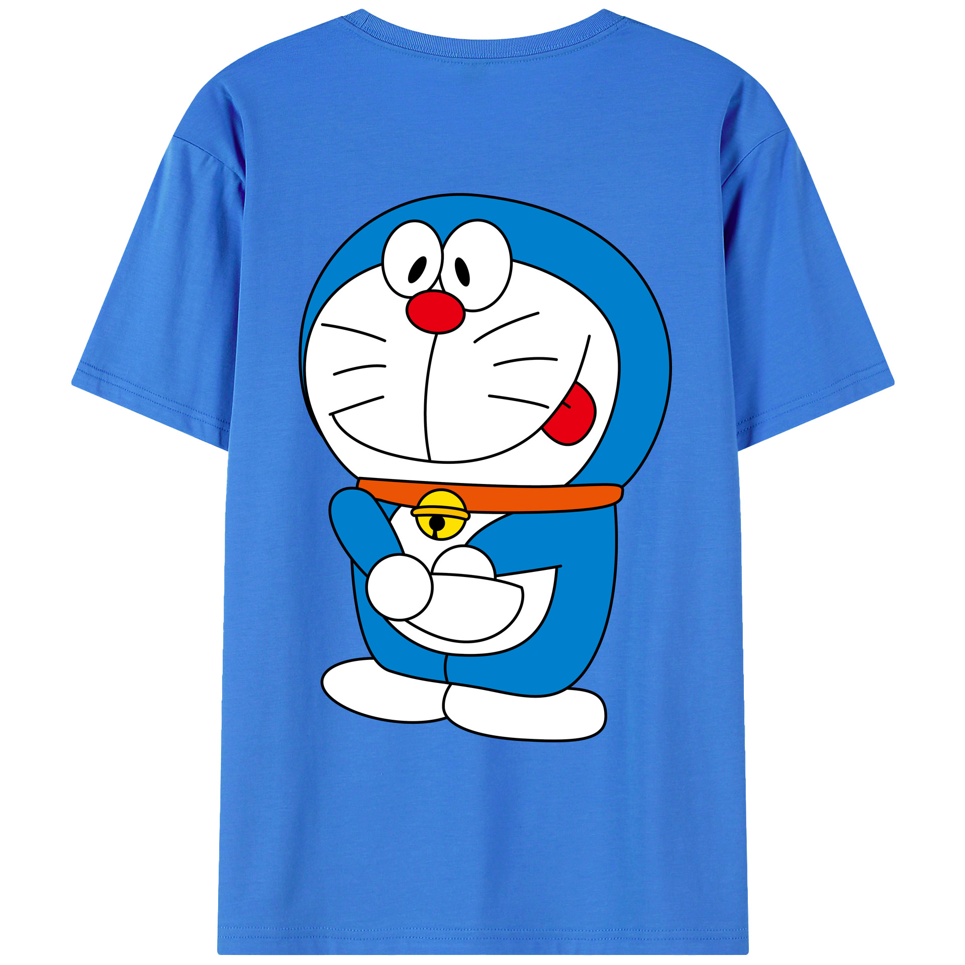 （画像用） ドラえもん Doraemon 綿100％ メンズ半袖Tシャツ（バックプリント） 通気性