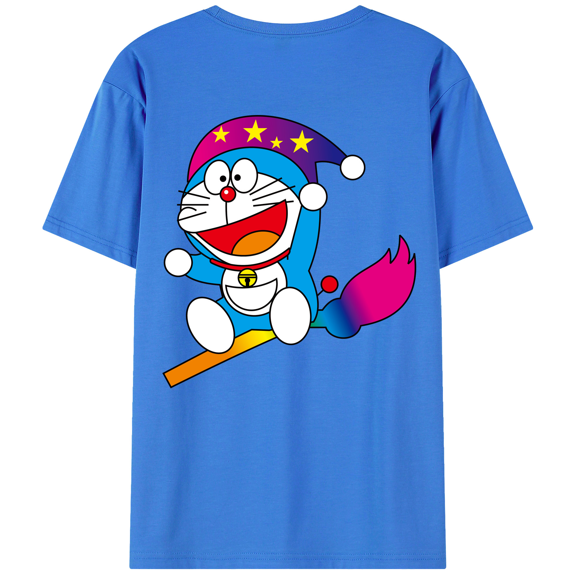 （画像用） ドラえもん Doraemon 綿100％ メンズ半袖Tシャツ（バックプリント） 通気性