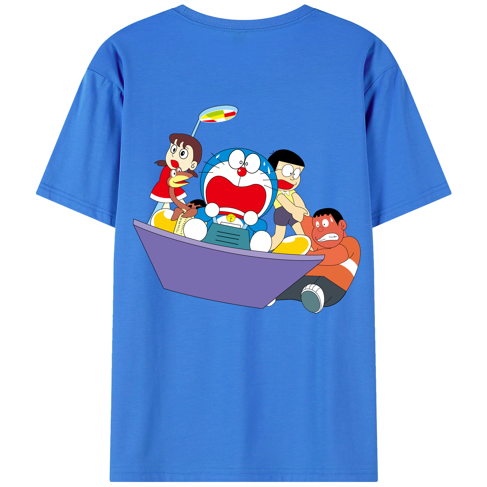 （画像用） ドラえもん Doraemon 綿100％ メンズ半袖Tシャツ（バックプリント） 通気性