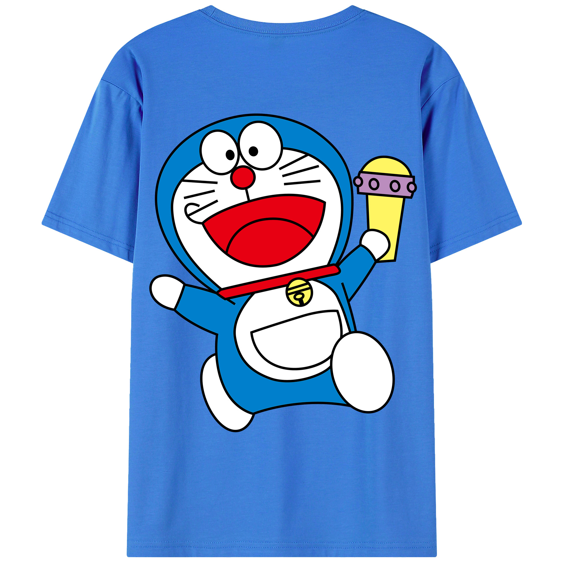 （画像用） ドラえもん Doraemon 綿100％ メンズ半袖Tシャツ（バックプリント） 通気性