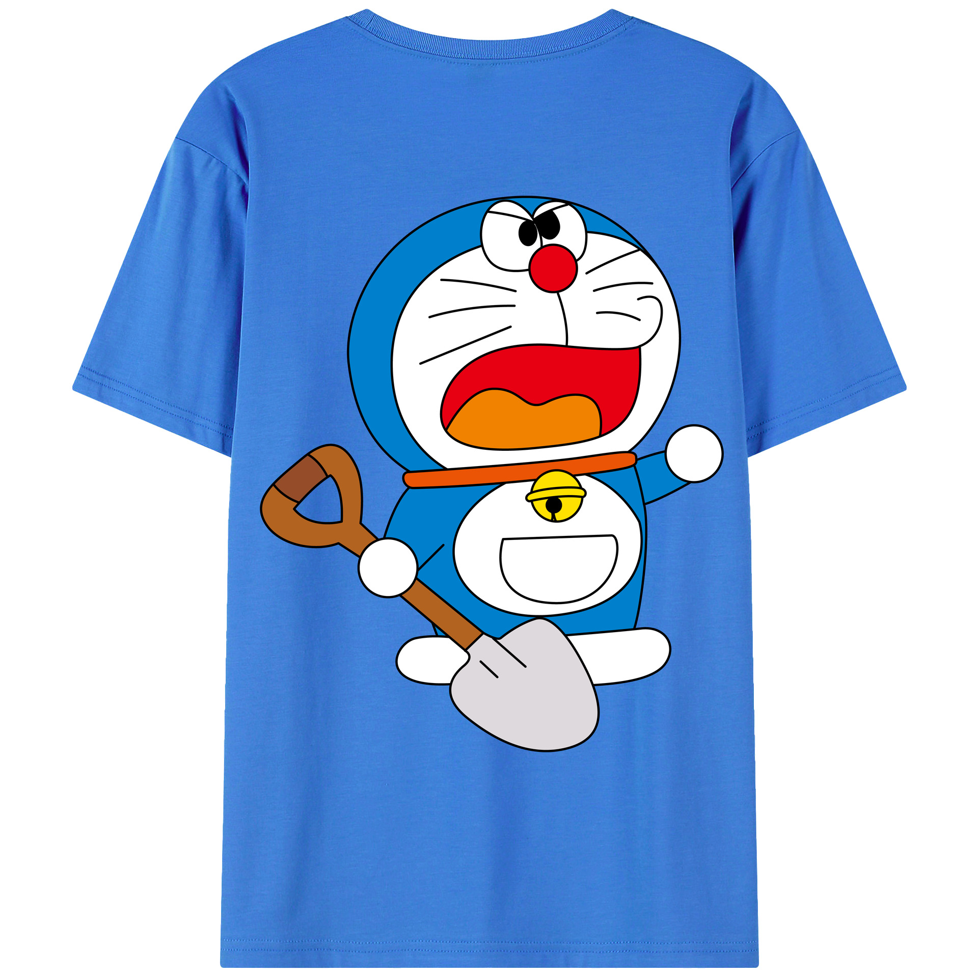 （画像用） ドラえもん Doraemon 綿100％ メンズ半袖Tシャツ（バックプリント） 通気性