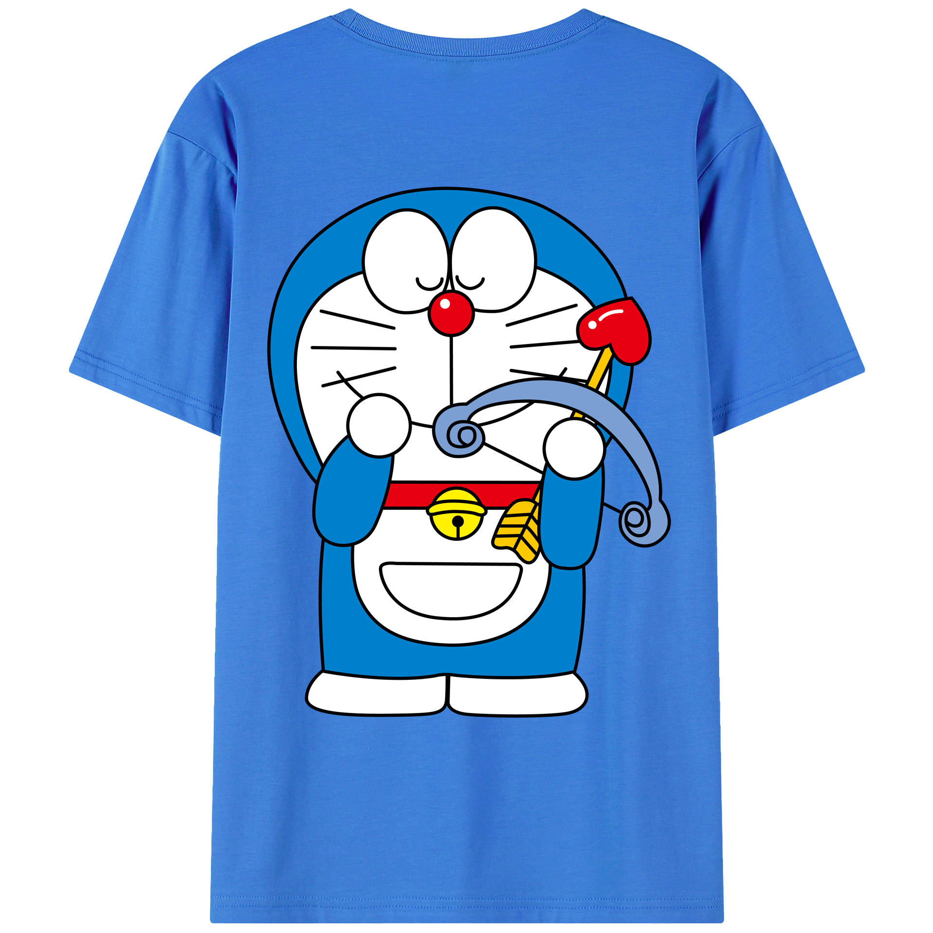 （画像用） ドラえもん Doraemon 綿100％ メンズ半袖Tシャツ（バックプリント） 通気性