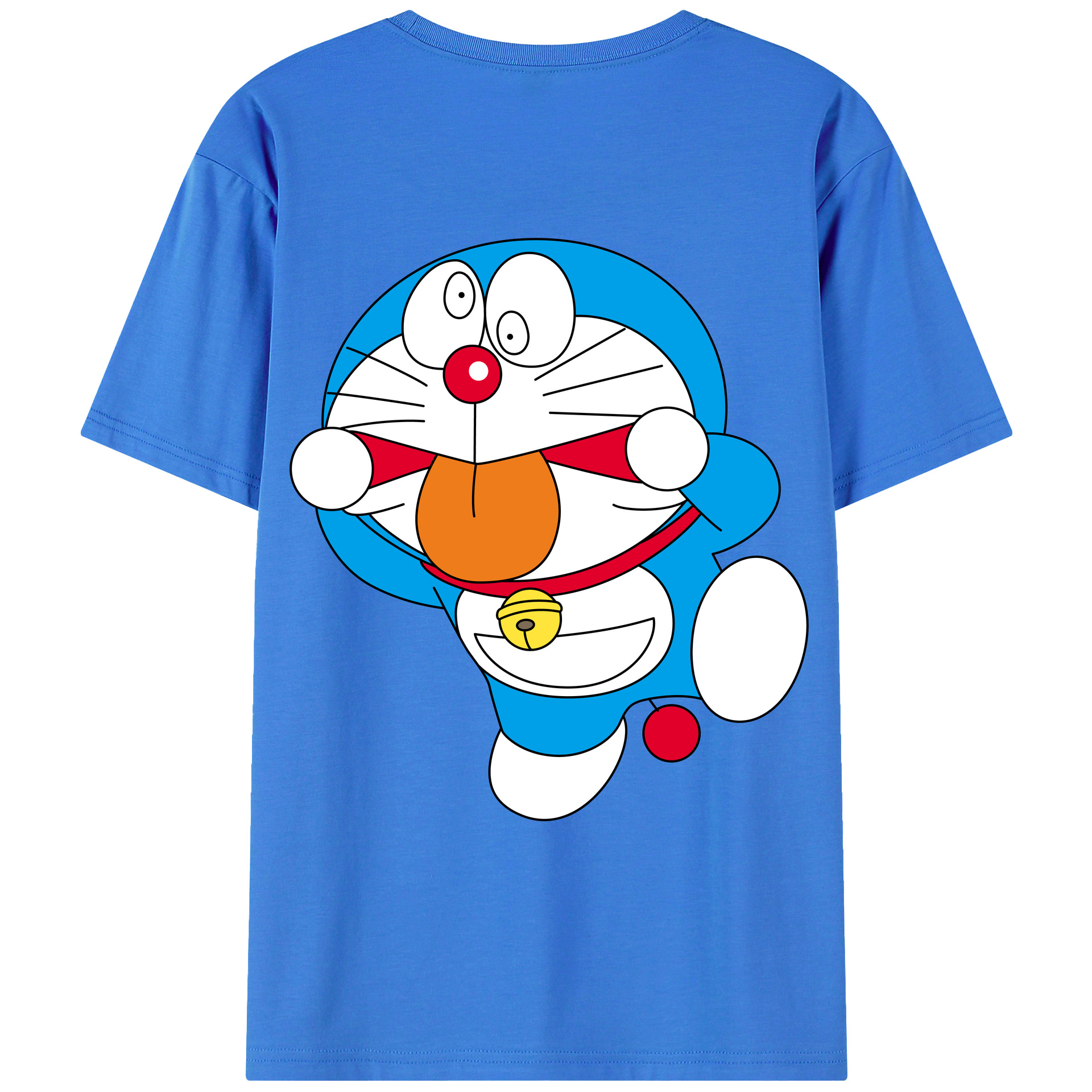 （画像用） ドラえもん Doraemon 綿100％ メンズ半袖Tシャツ（バックプリント） 通気性