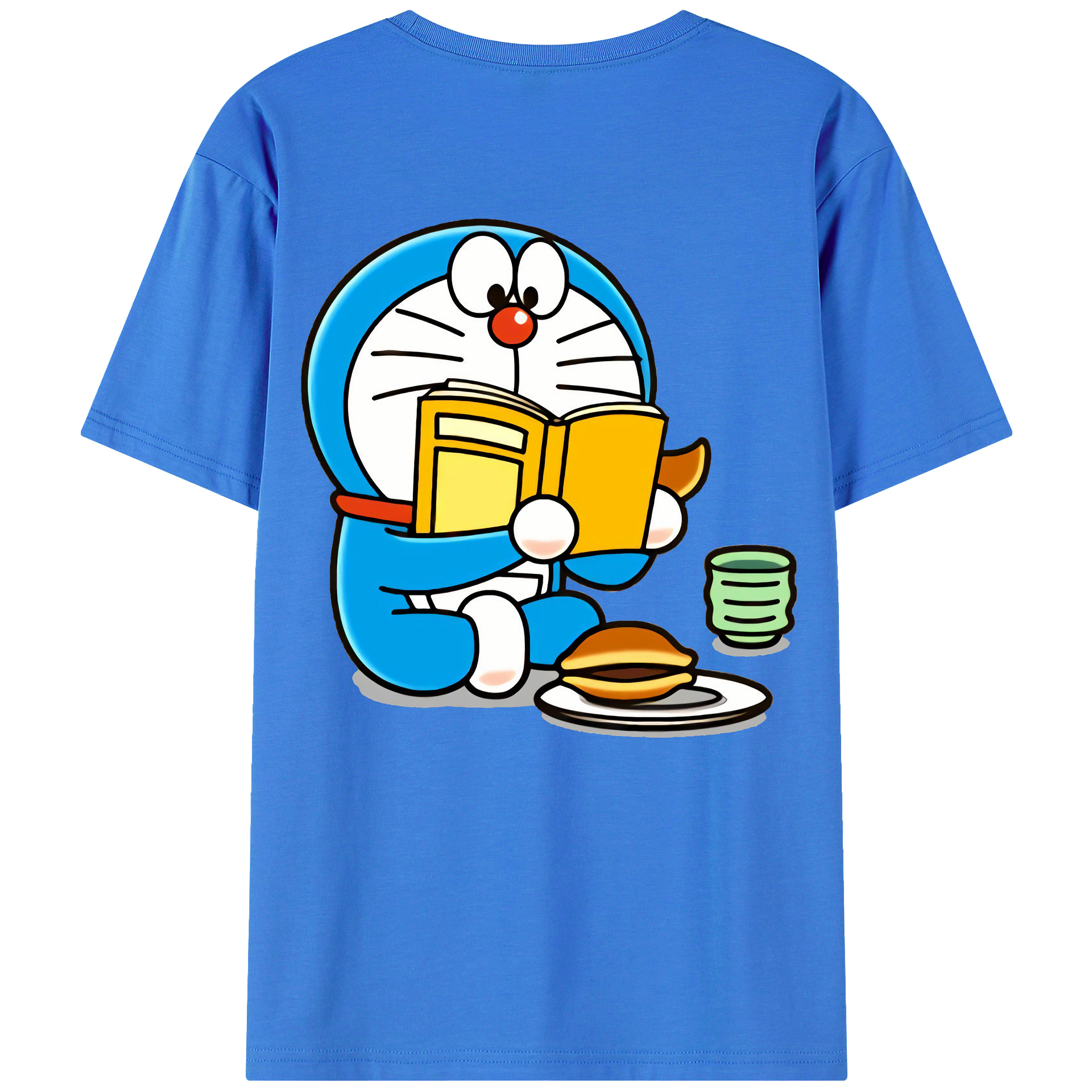 （画像用） ドラえもん Doraemon 綿100％ メンズ半袖Tシャツ（バックプリント） 通気性