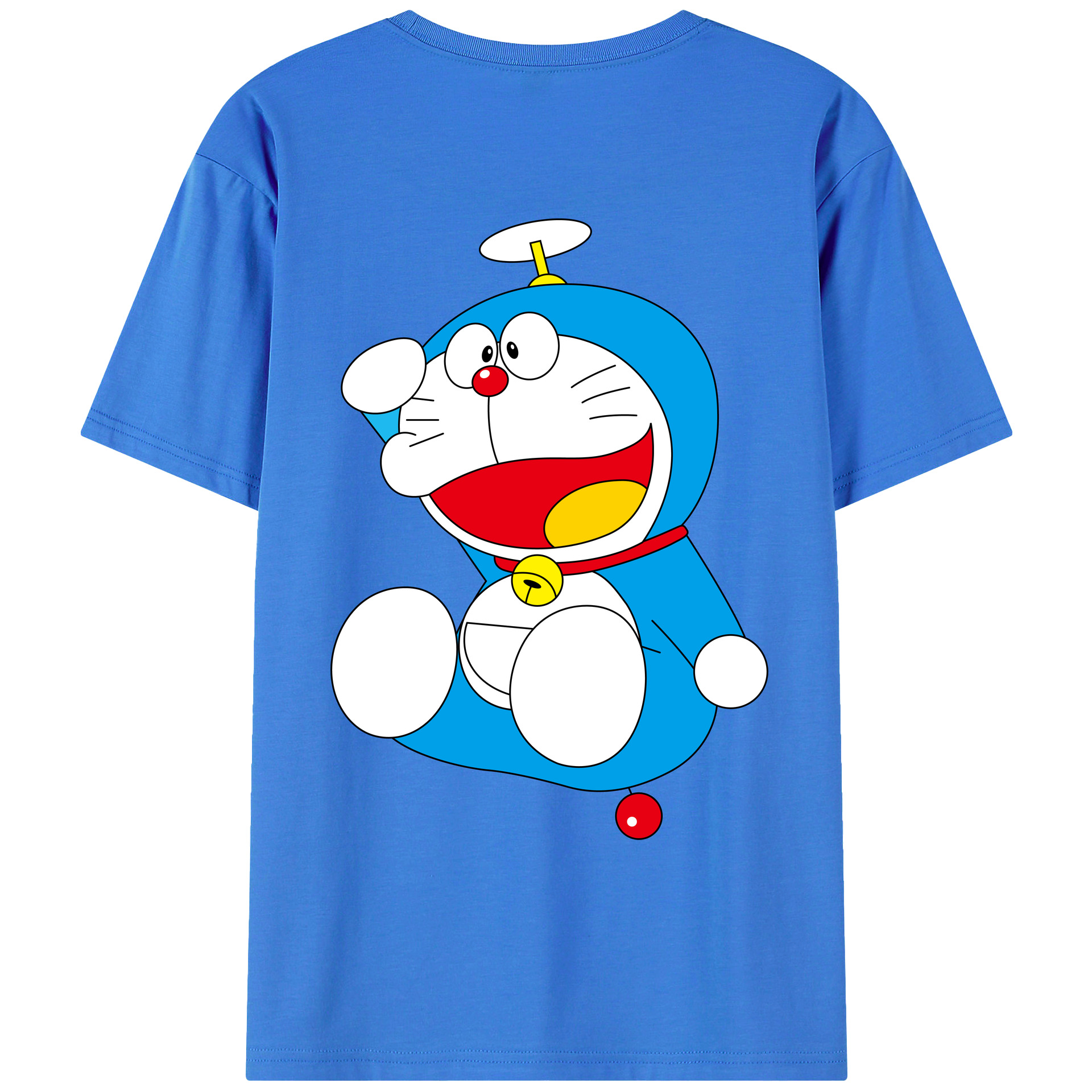 （画像用） ドラえもん Doraemon 綿100％ メンズ半袖Tシャツ（バックプリント） 通気性