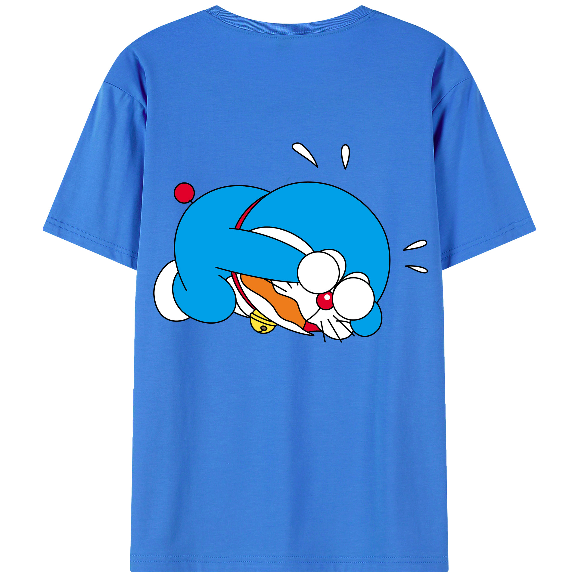 （画像用） ドラえもん Doraemon 綿100％ メンズ半袖Tシャツ（バックプリント） 通気性