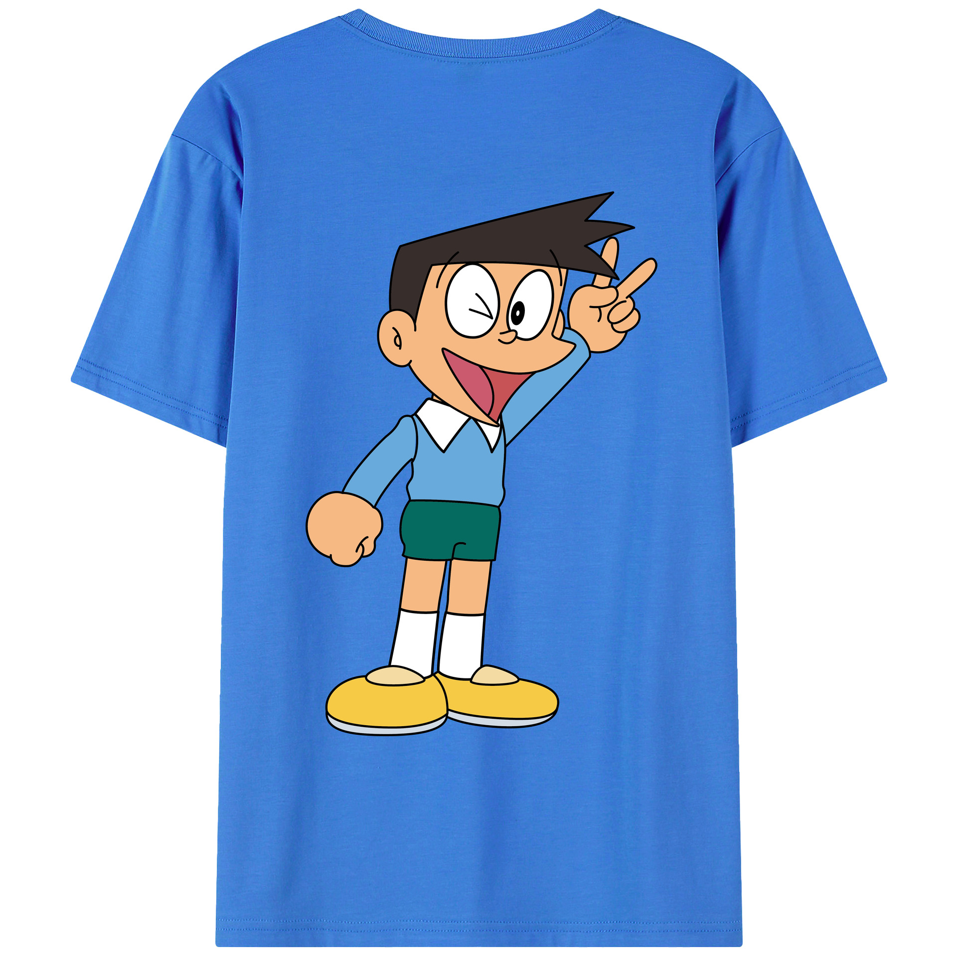 （画像用） ドラえもん 骨川 スネ夫 Doraemon Honekawa Suneo 綿100％ メンズ半袖Tシャツ（バックプリント） 通気性