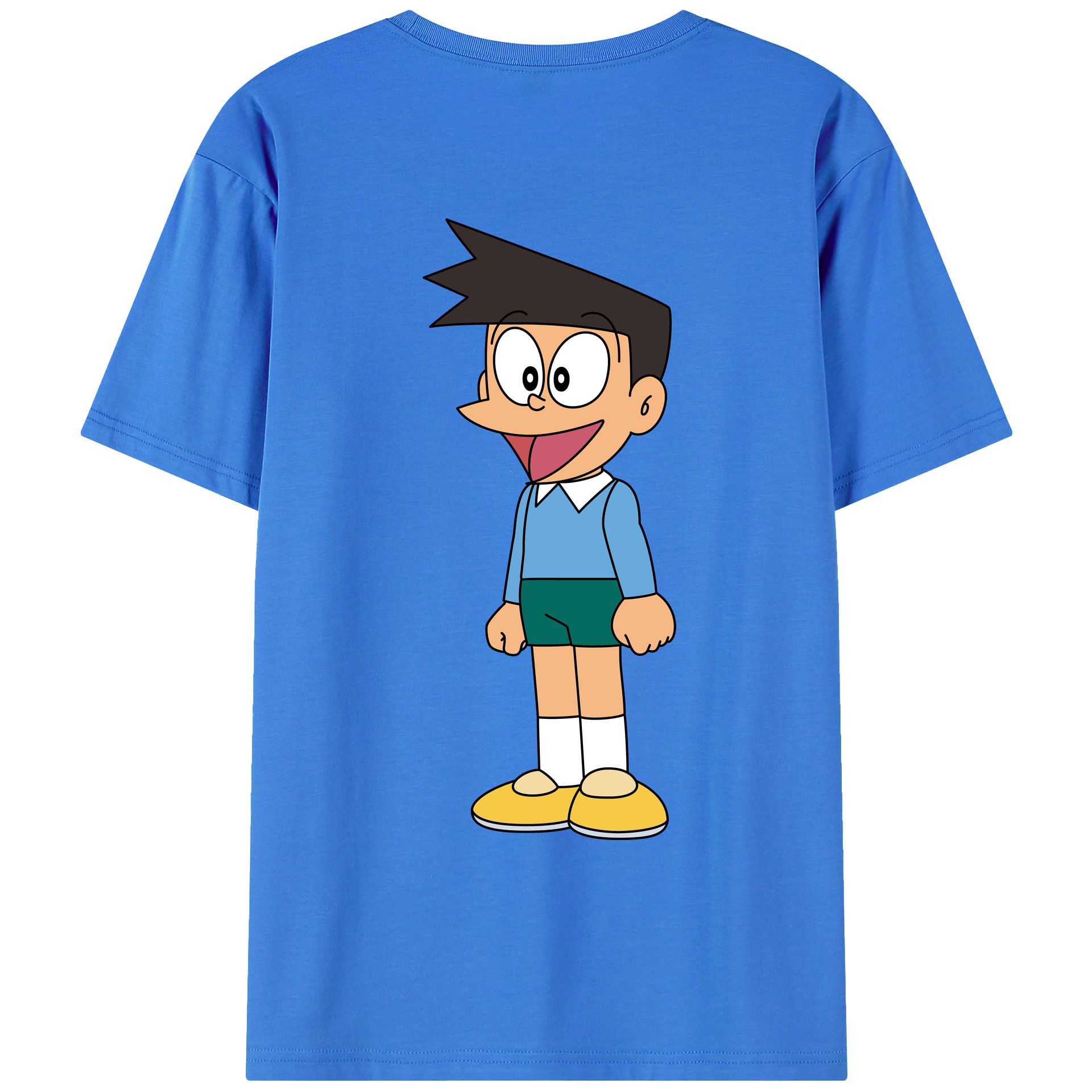 （画像用） ドラえもん 骨川 スネ夫 Doraemon Honekawa Suneo 綿100％ メンズ半袖Tシャツ（バックプリント） 通気性