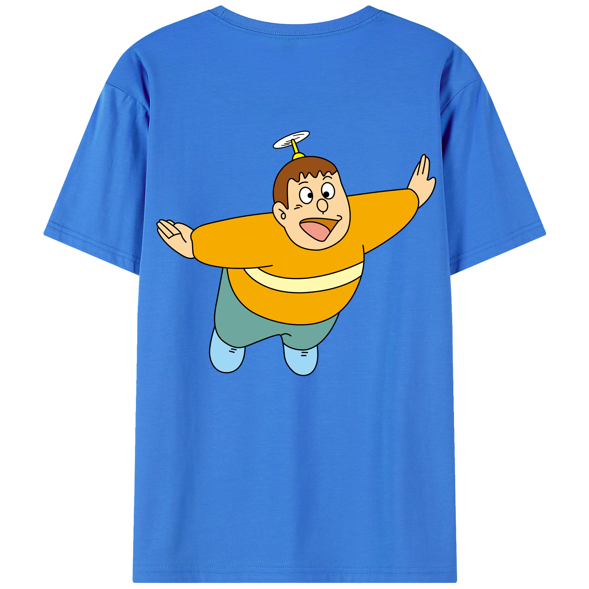 （画像用） ドラえもん 剛田武 Doraemon Gouta Takeshi 綿100％ メンズ半袖Tシャツ（バックプリント） 通気性