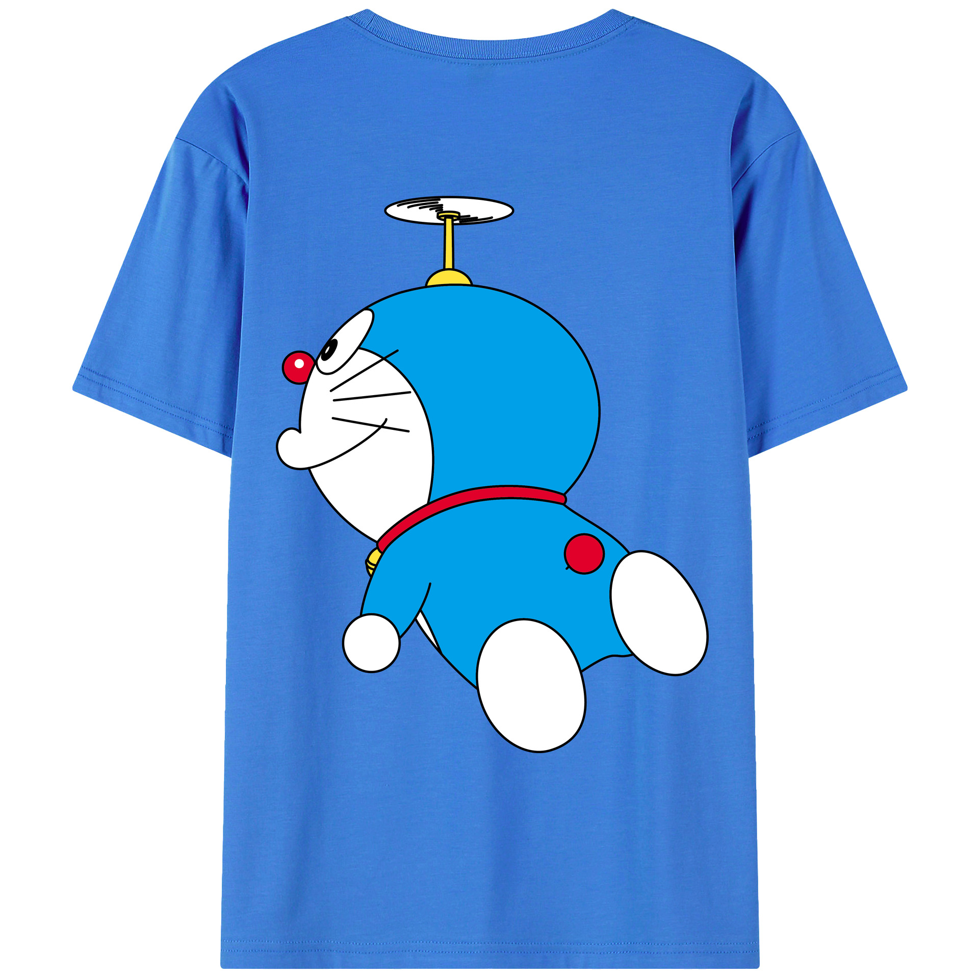 （画像用） ドラえもん Doraemon 綿100％ メンズ半袖Tシャツ（バックプリント） 通気性