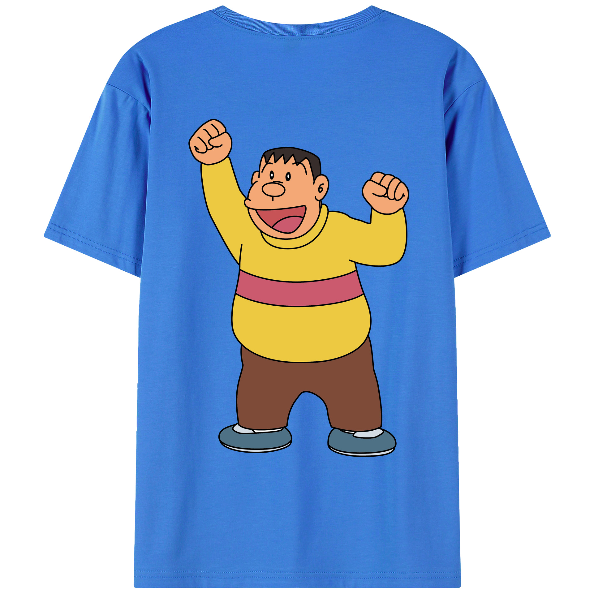 （画像用） ドラえもん 剛田武 Doraemon Gouta Takeshi 綿100％ メンズ半袖Tシャツ（バックプリント） 通気性