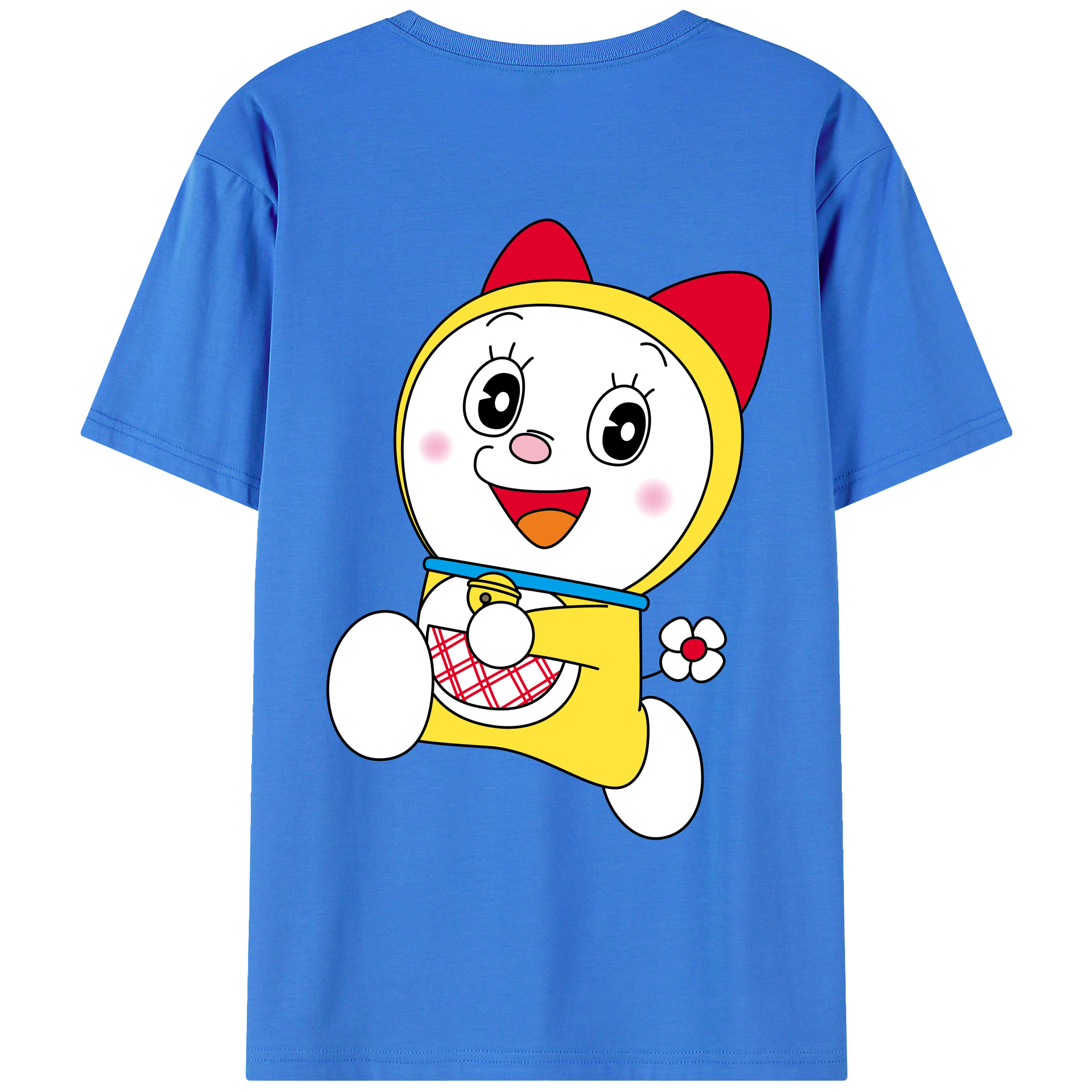 （画像用） ドラえもん ドラミ Doraemon Dorami 綿100％ メンズ半袖Tシャツ（バックプリント） 通気性