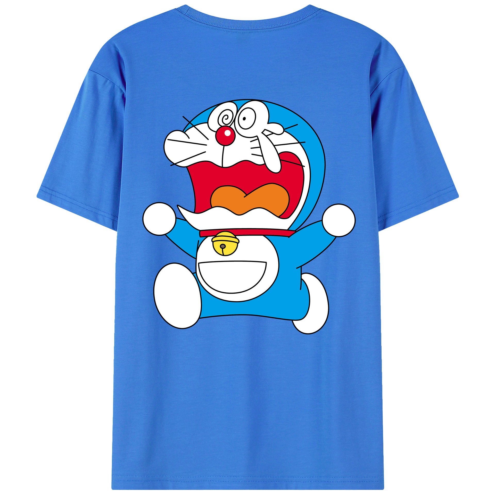 （画像用） ドラえもん Doraemon 綿100％ メンズ半袖Tシャツ（バックプリント） 通気性
