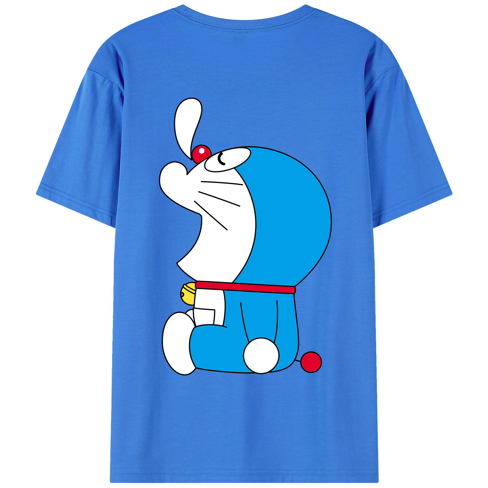 （画像用） ドラえもん Doraemon 綿100％ メンズ半袖Tシャツ（バックプリント） 通気性