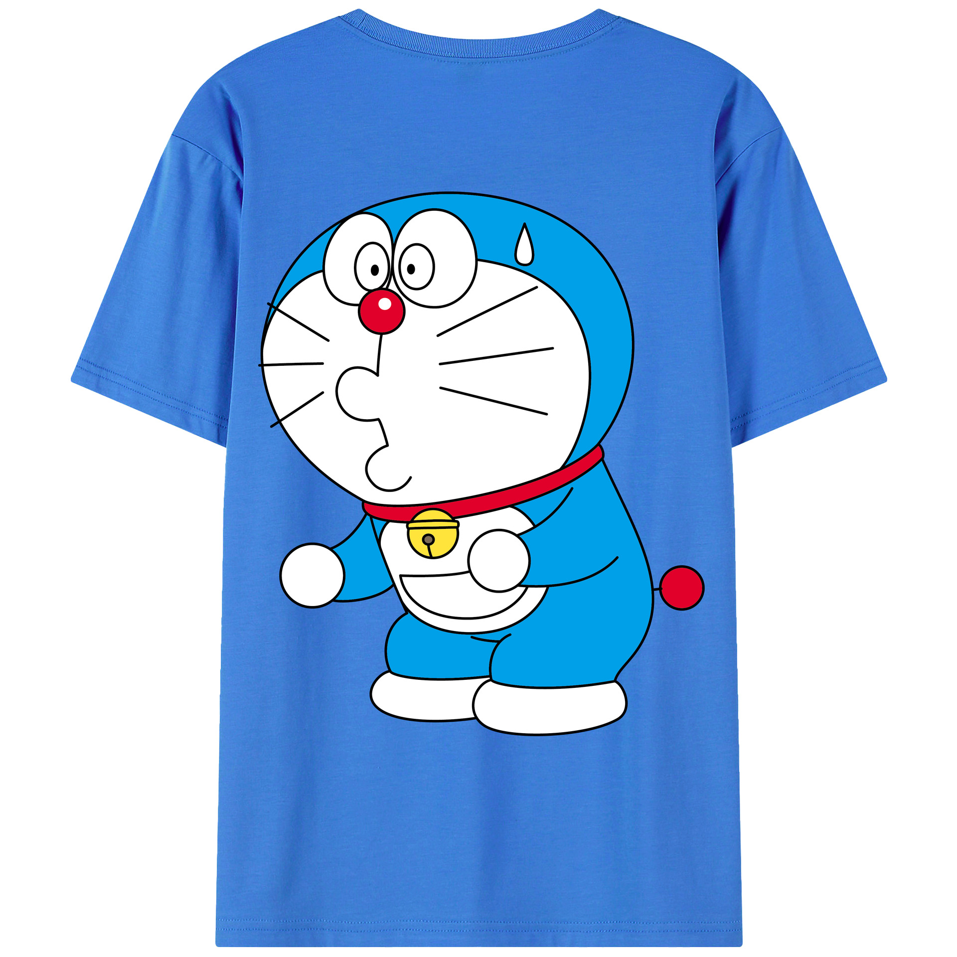 （画像用） ドラえもん Doraemon 綿100％ メンズ半袖Tシャツ（バックプリント） 通気性