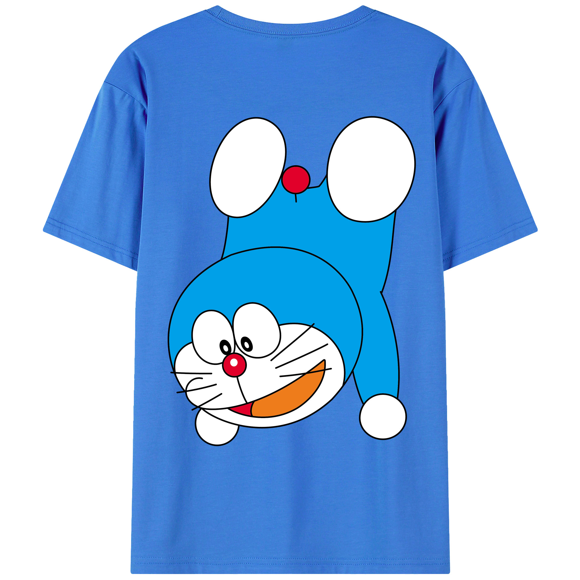 （画像用） ドラえもん Doraemon 綿100％ メンズ半袖Tシャツ（バックプリント） 通気性