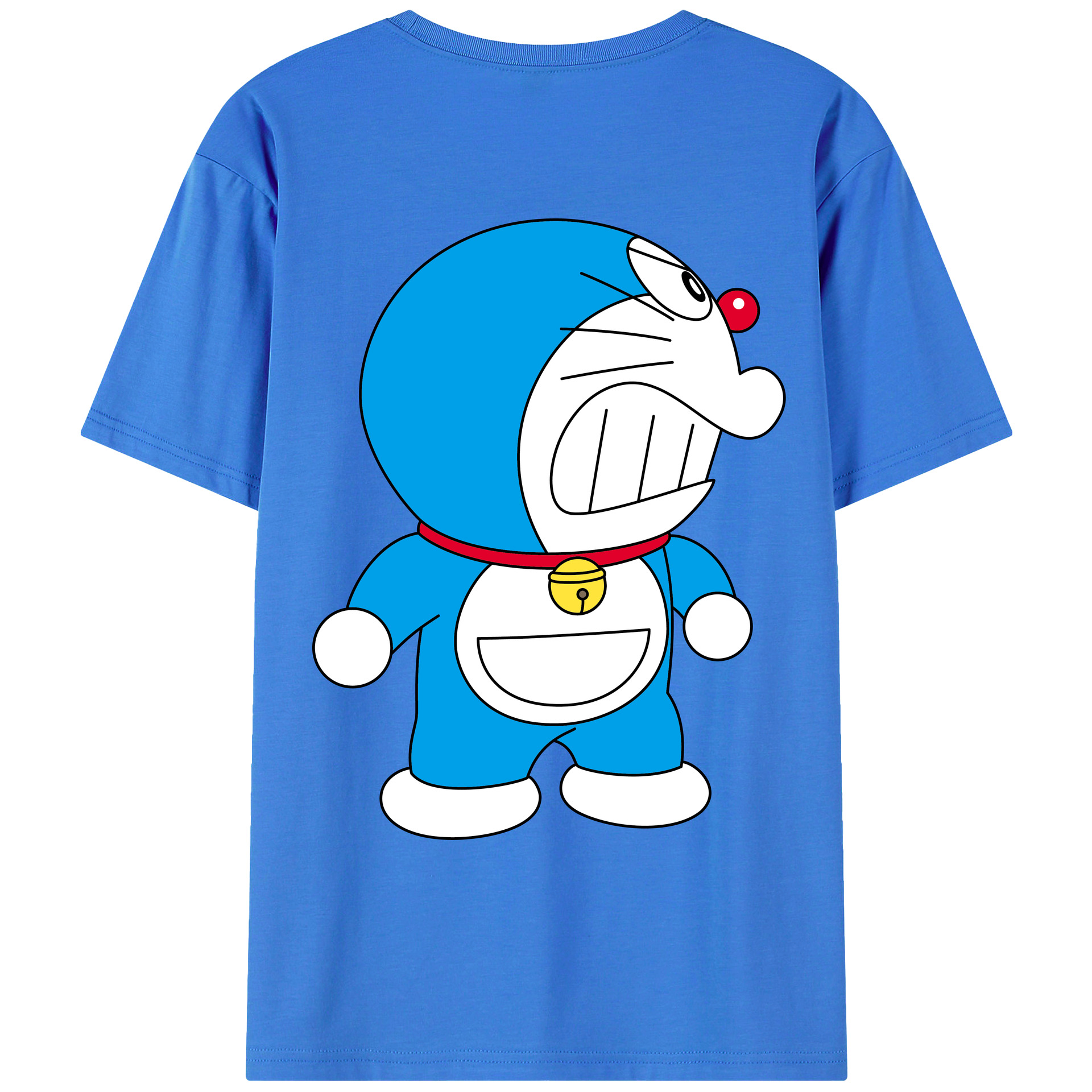 （画像用） ドラえもん Doraemon 綿100％ メンズ半袖Tシャツ（バックプリント） 通気性
