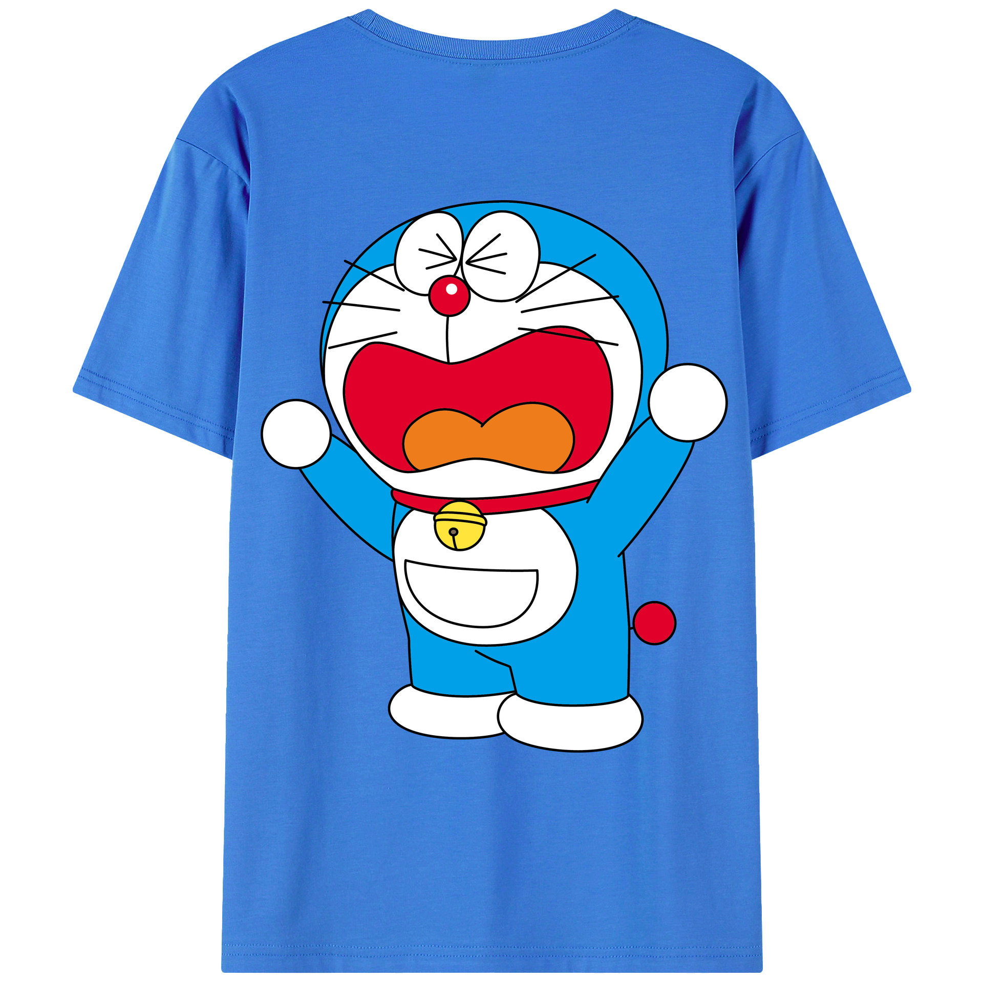 （画像用） ドラえもん Doraemon 綿100％ メンズ半袖Tシャツ（バックプリント） 通気性