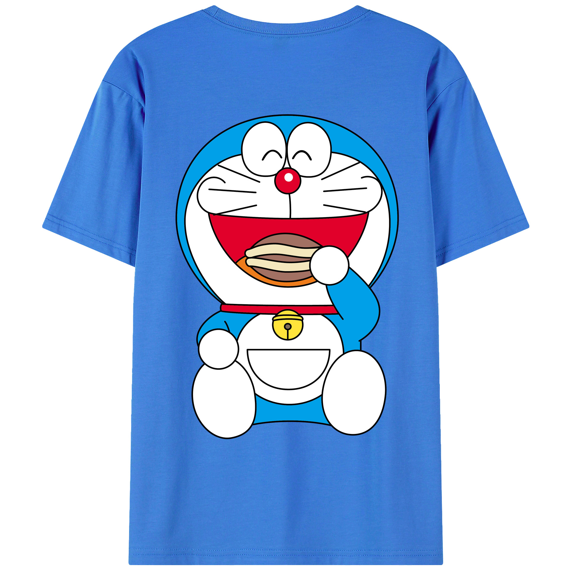 （画像用） ドラえもん Doraemon 綿100％ メンズ半袖Tシャツ（バックプリント） 通気性