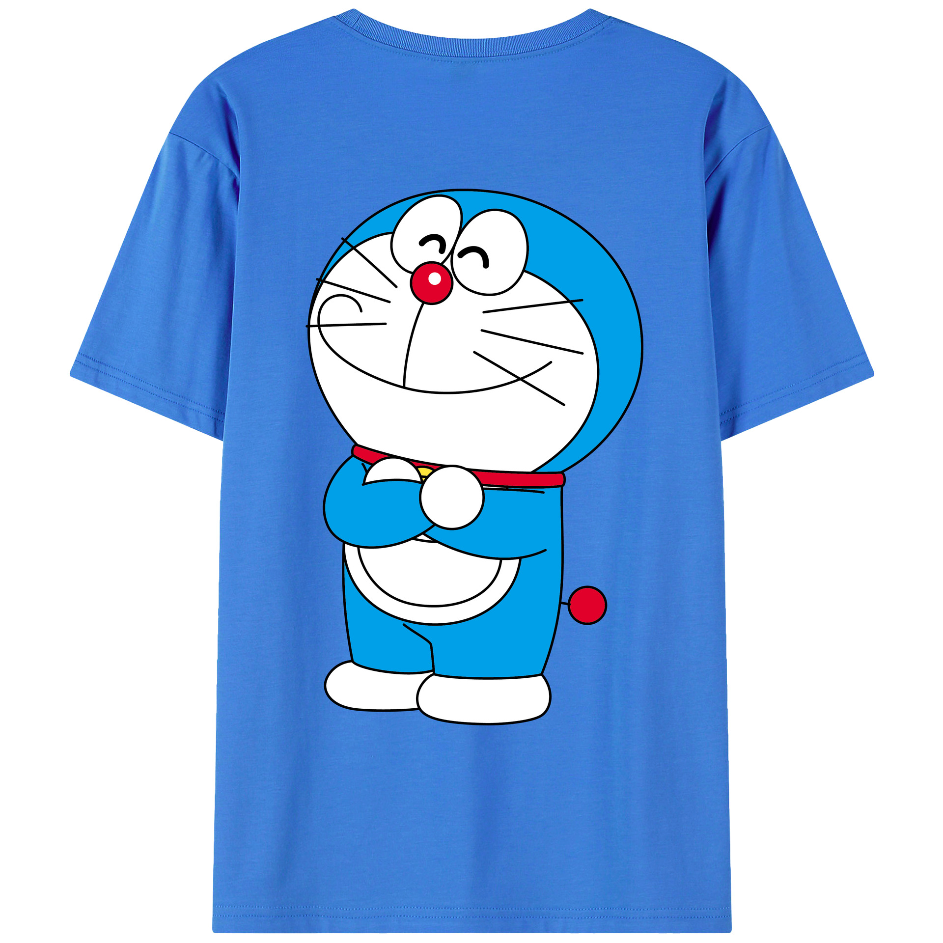 （画像用） ドラえもん Doraemon 綿100％ メンズ半袖Tシャツ（バックプリント） 通気性