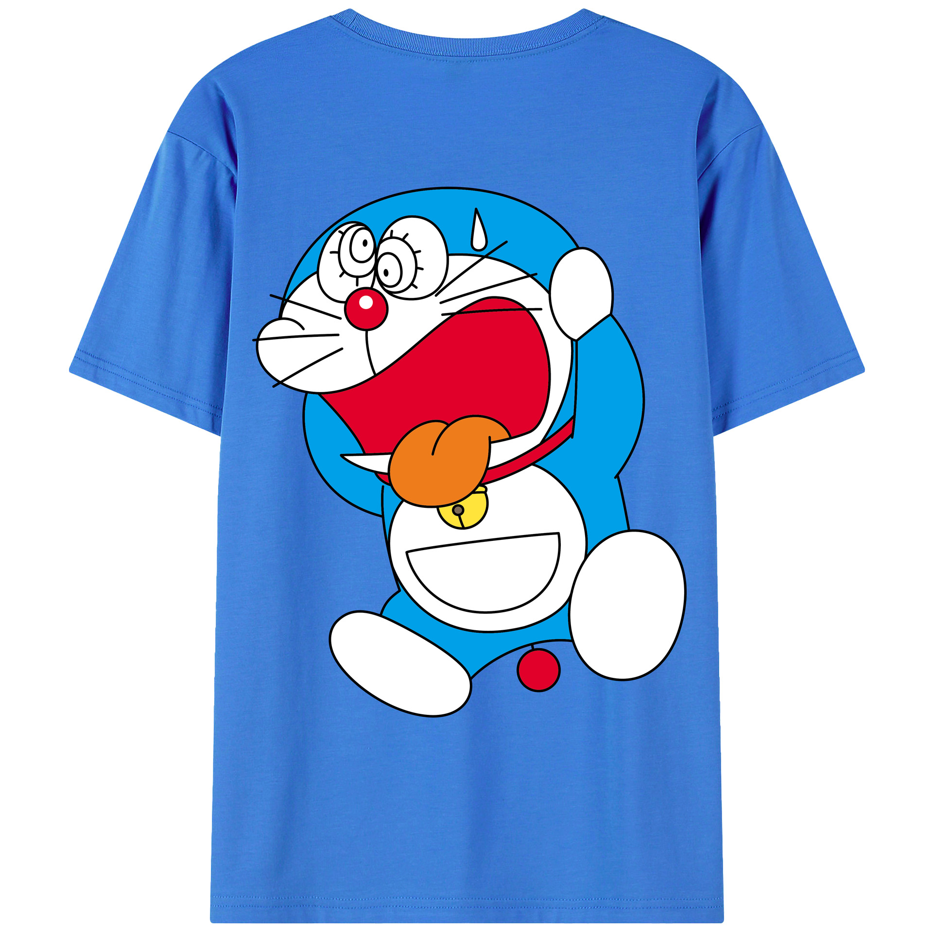 （画像用） ドラえもん Doraemon 綿100％ メンズ半袖Tシャツ（バックプリント） 通気性