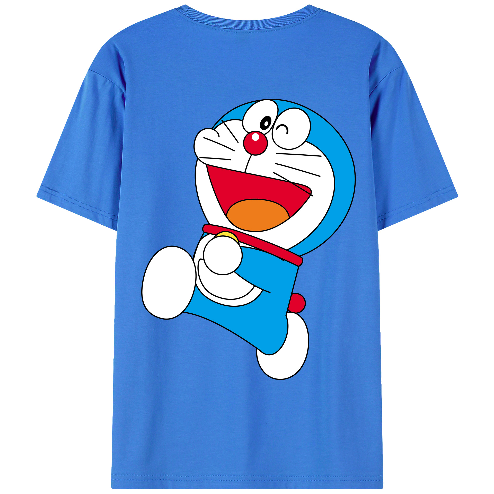 （画像用） ドラえもん Doraemon 綿100％ メンズ半袖Tシャツ（バックプリント） 通気性