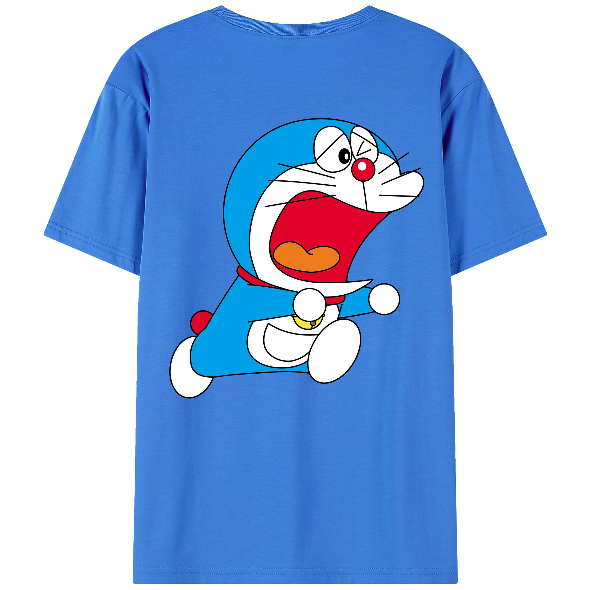 （画像用） ドラえもん Doraemon 綿100％ メンズ半袖Tシャツ（バックプリント） 通気性